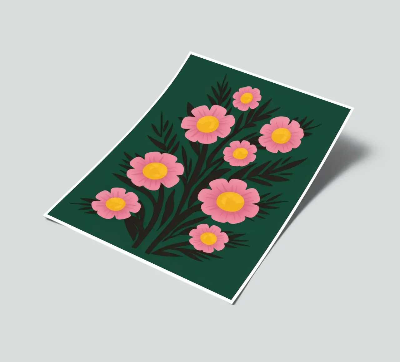 Smaragdgarten blüht Stickerbogen von Line Fable