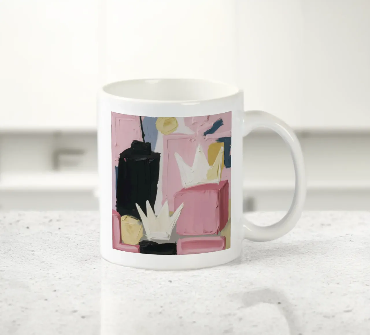 Espressione astratta rosa tazza in ceramica da Solar Paint