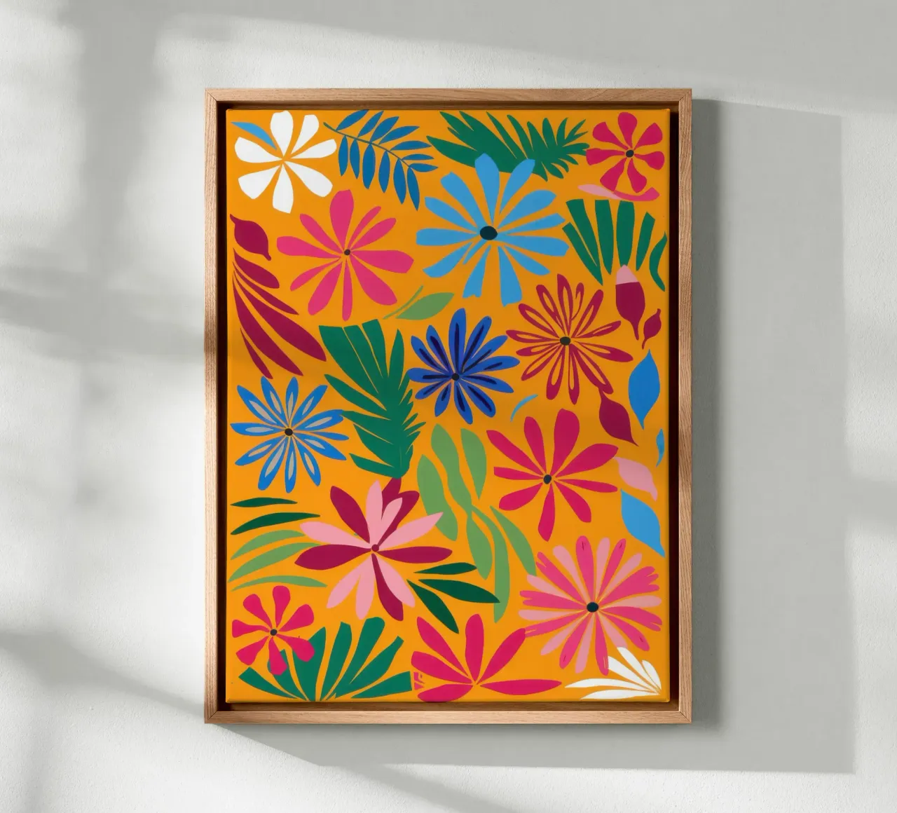 Vrolijke bloemenexplosie canvas met Baklijst van Bring Haven