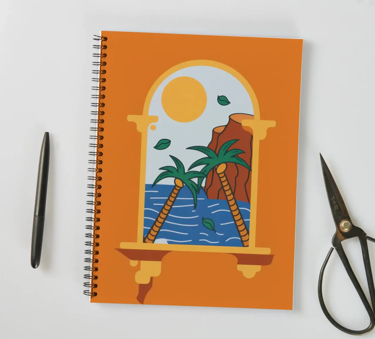 Terracotta Window Escape spiral notebook by Solar Paint