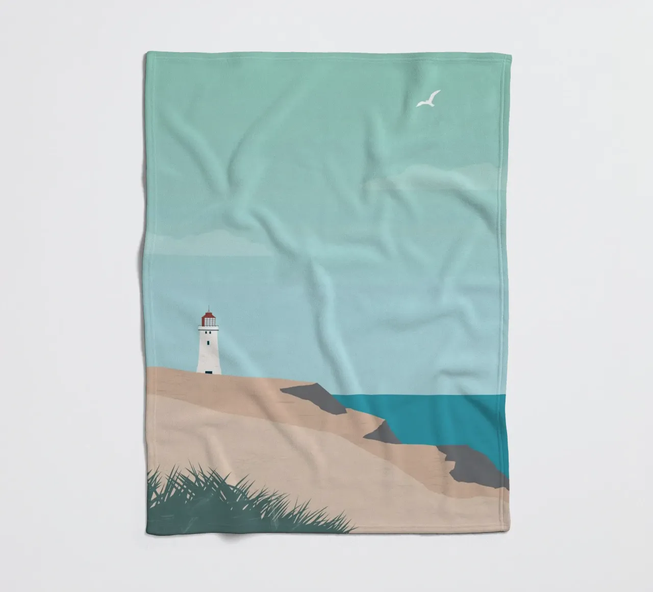 Lighthouse fleece blanket by Katinka Reinke