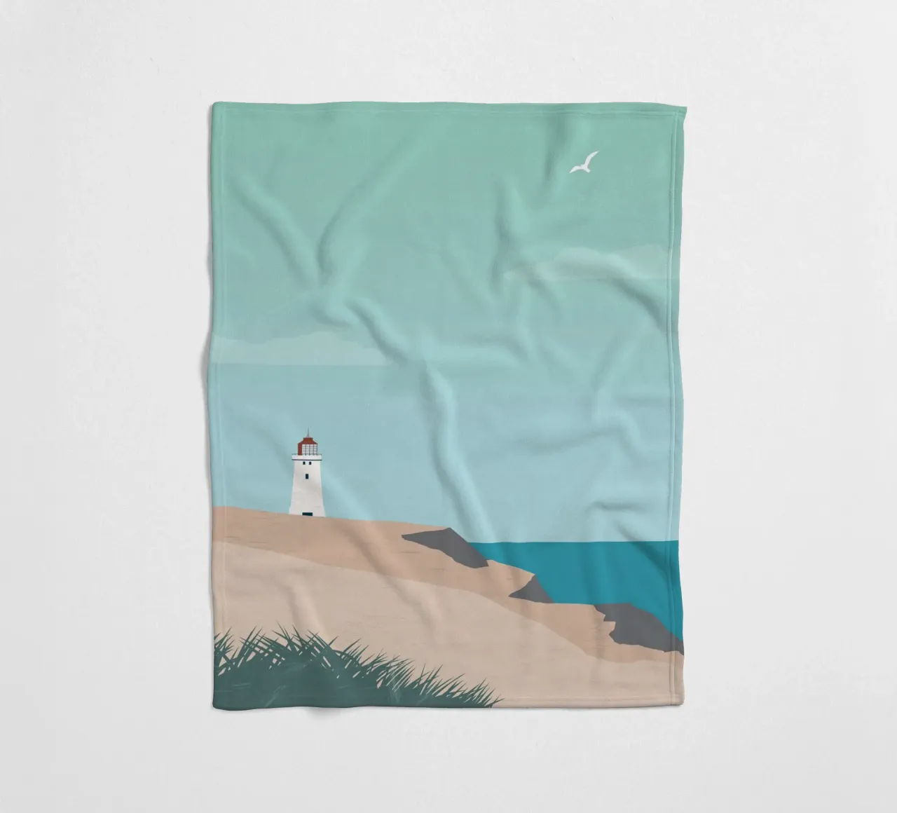 Lighthouse fleece blanket by Katinka Reinke