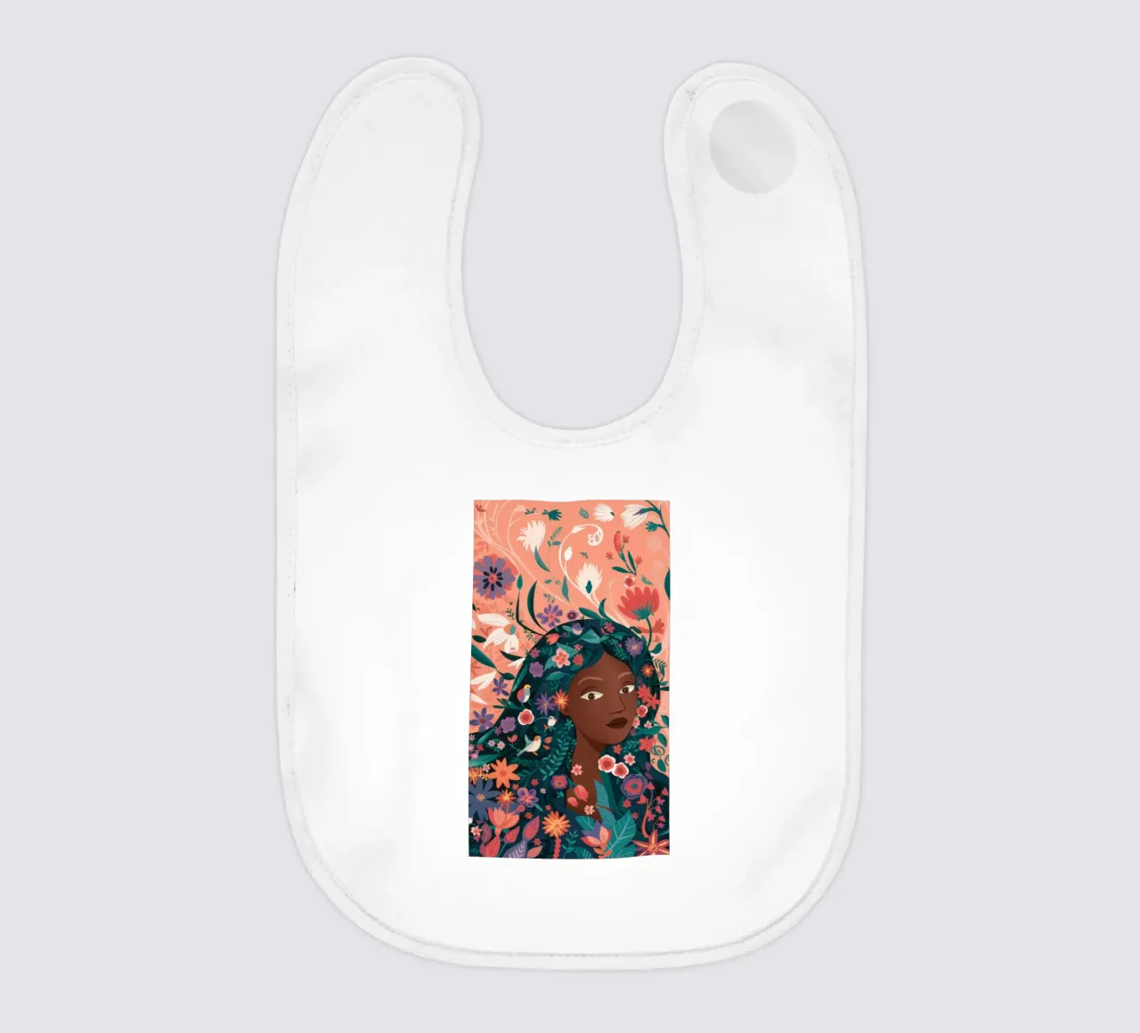 Floral Crowned Beauty baby bib by Bring Haven