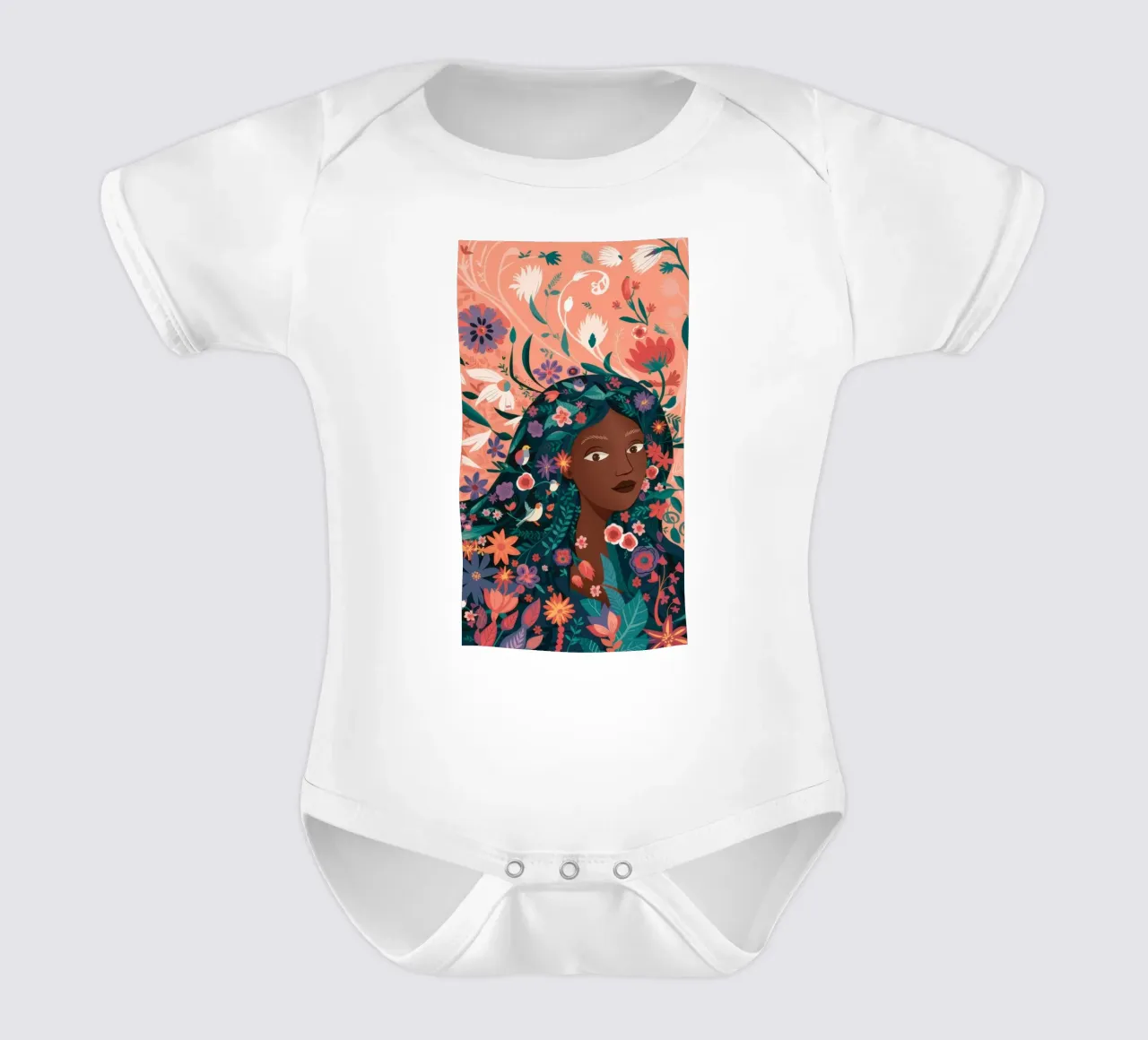 Floral Crowned Beauty short-sleeve baby romper by Bring Haven