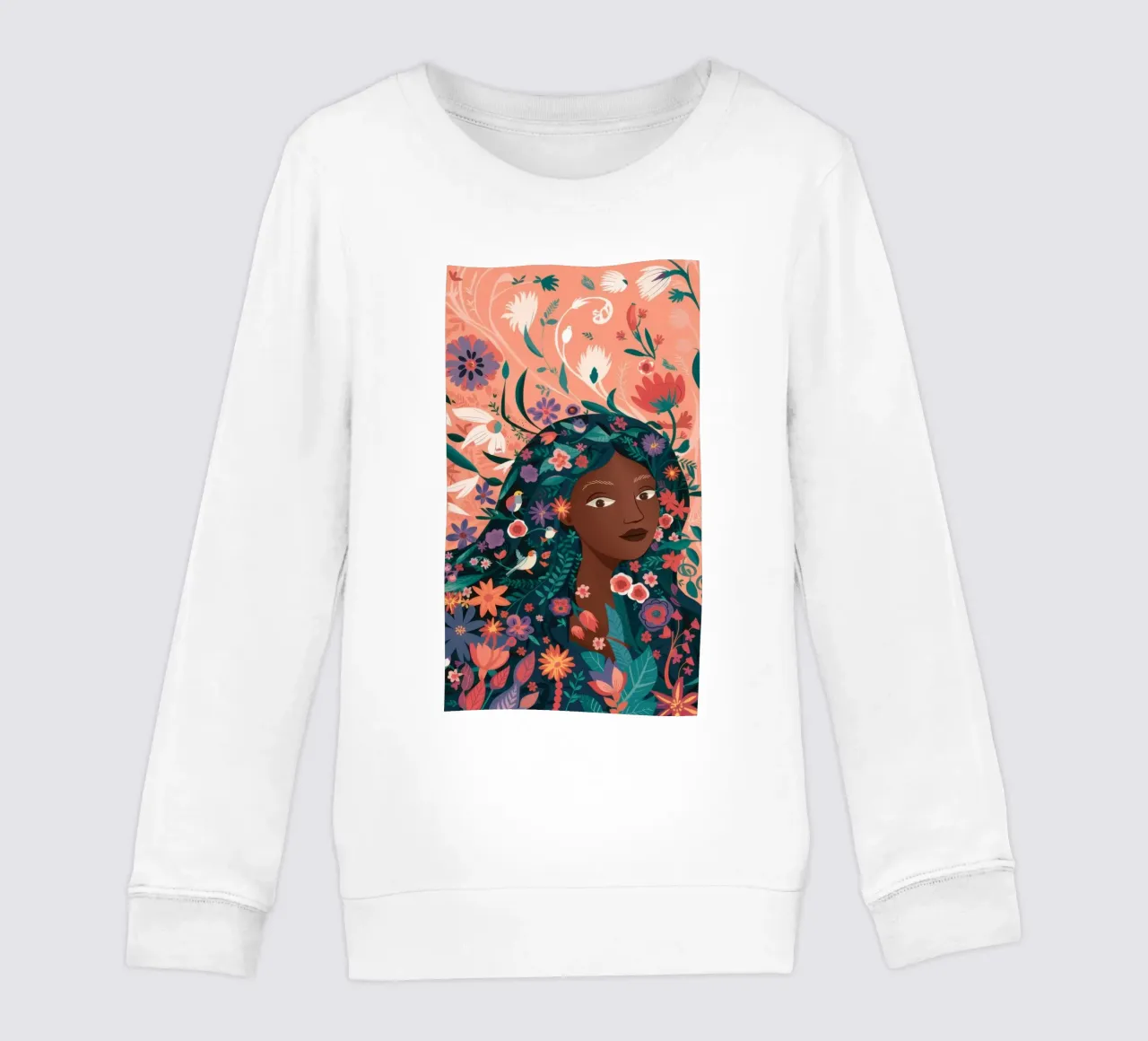Floral Crowned Beauty kids sweatshirt by Bring Haven