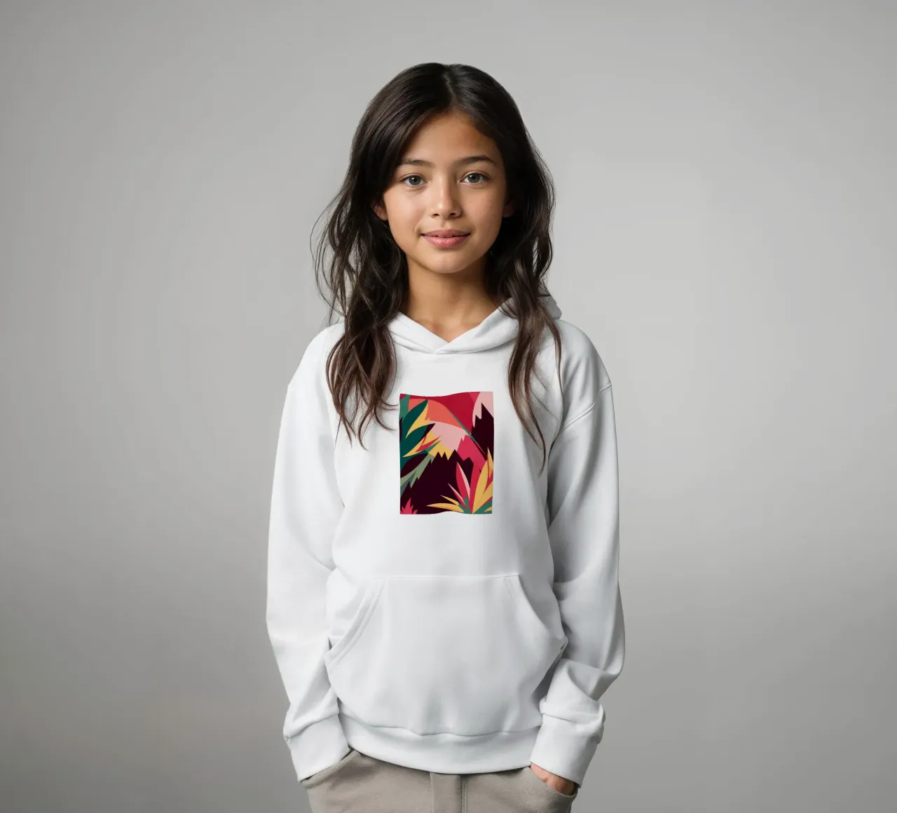 Abstract Alpine Flora kids hoodie by Bring Haven