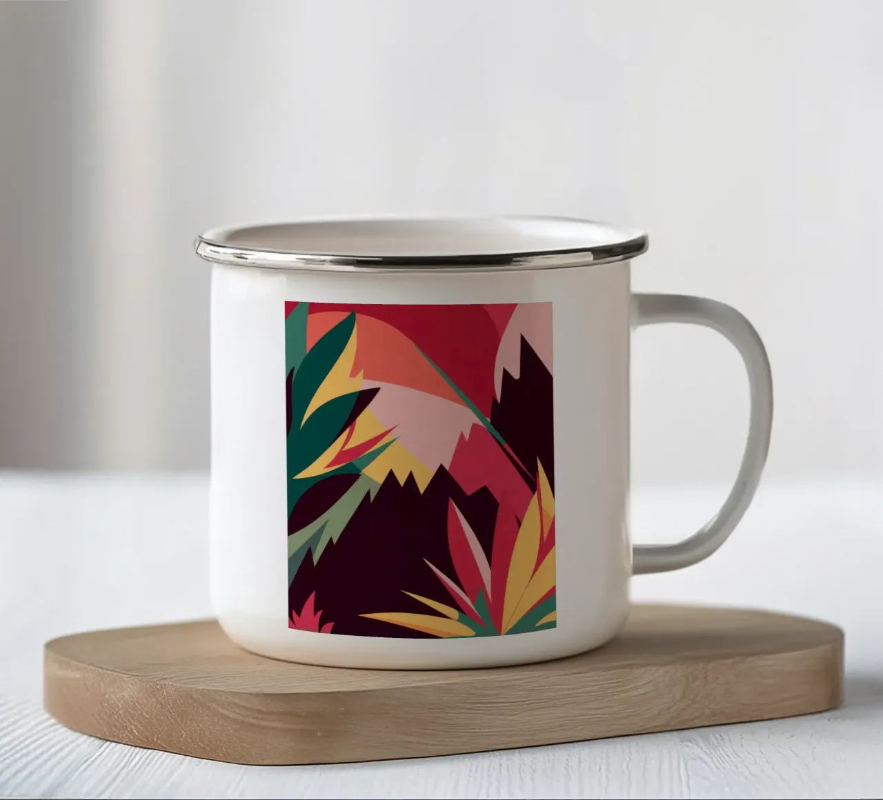 Abstract Alpine Flora enamel mug by Bring Haven