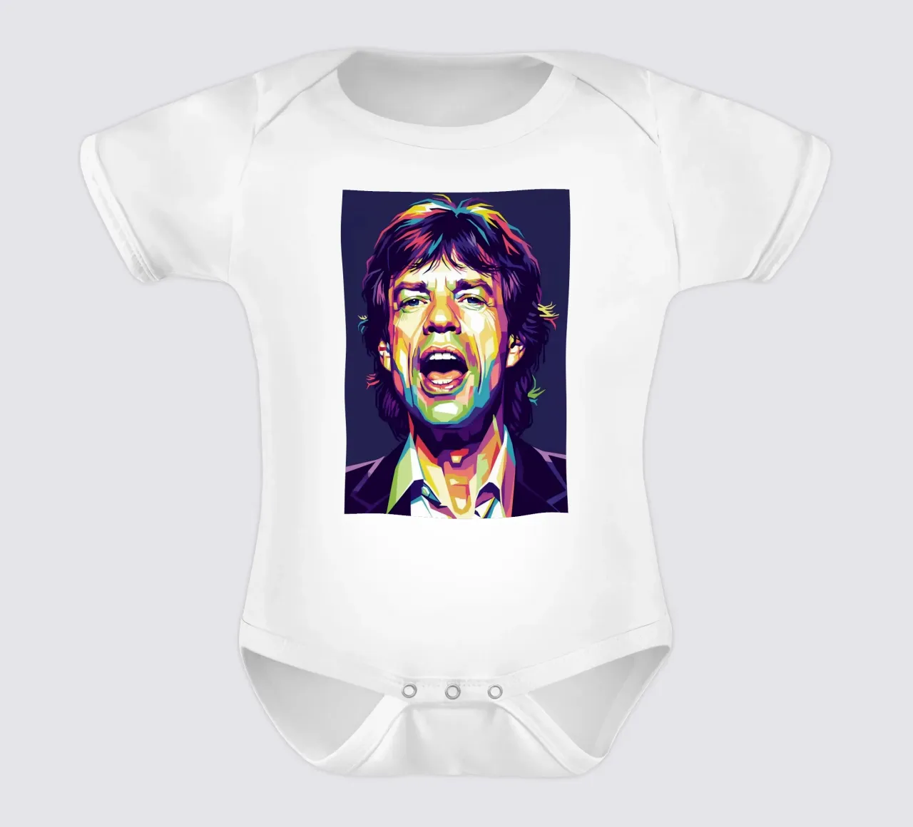 Mick Jagger with the iconic style body neonato maniche corte da Hantamrata