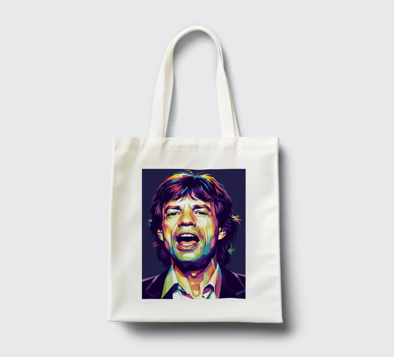 Mick Jagger with the iconic style borsa in juta da Hantamrata