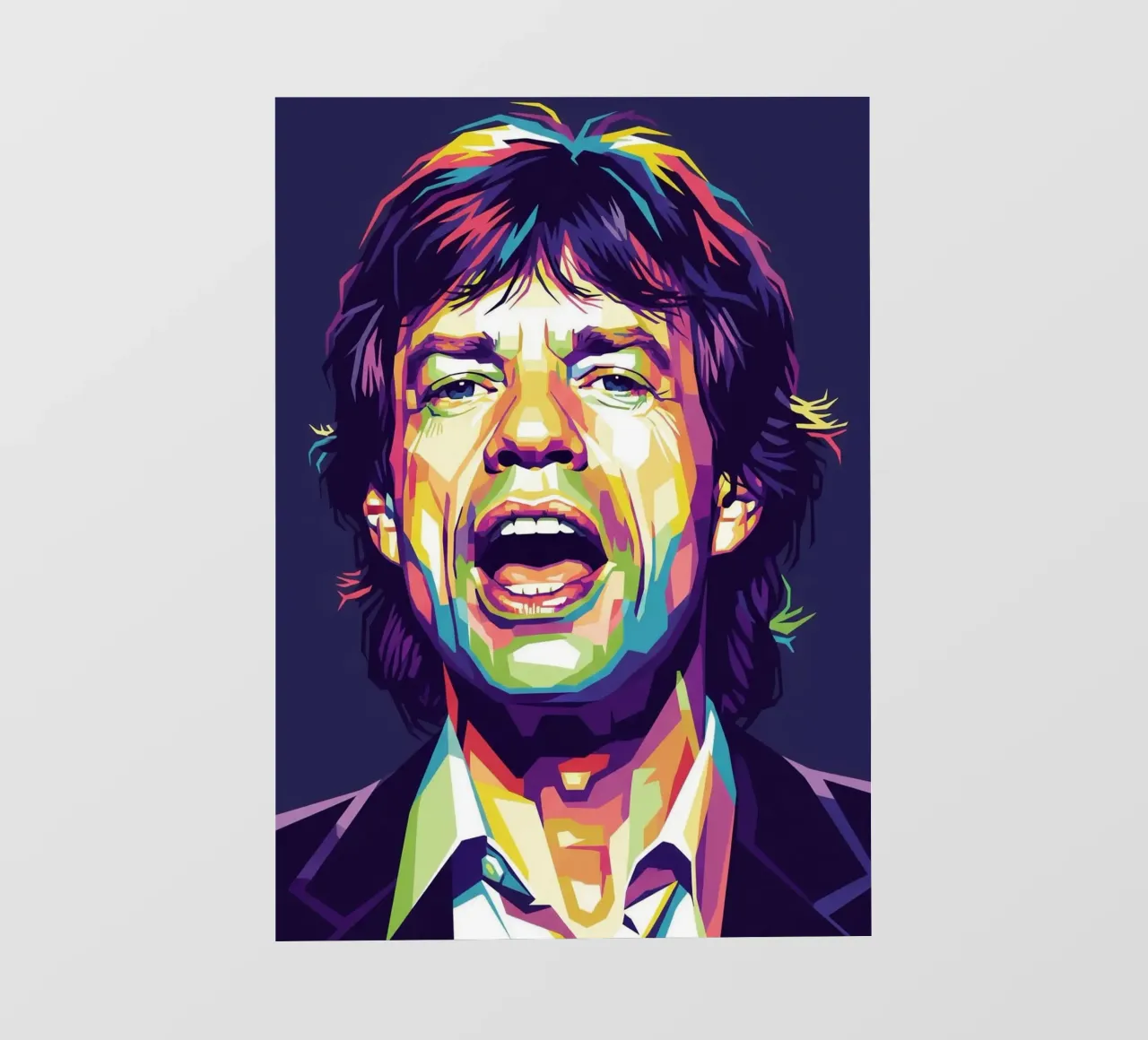 Mick Jagger with the iconic style telo in pvc da Hantamrata