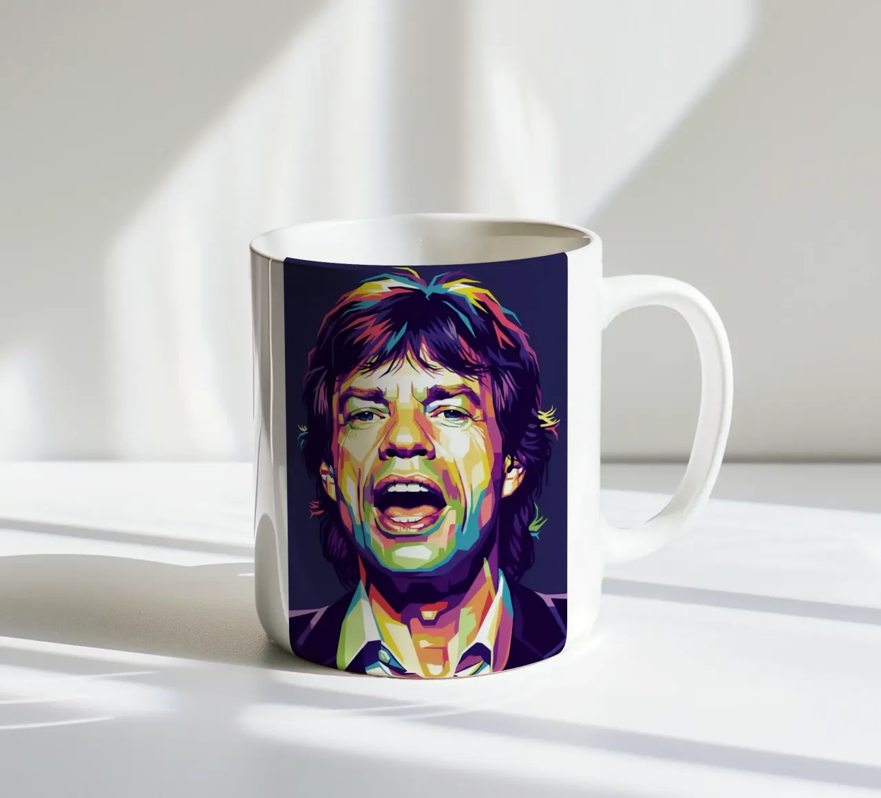 Mick Jagger with the iconic style tazza in ceramica da Hantamrata