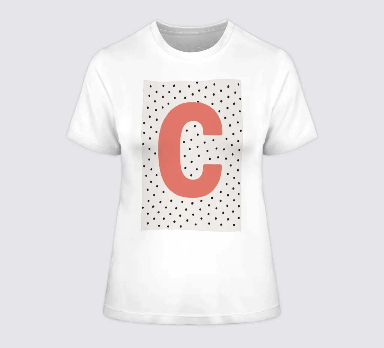 Lettera C con punti - Poster design tipografico t-shirt da donna da KidzStudio