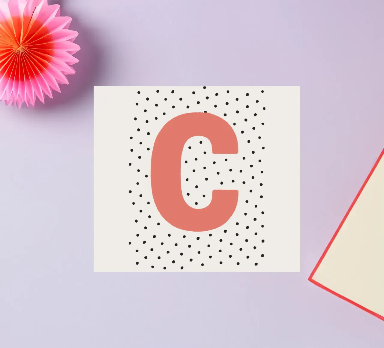Lettre C avec points - Typographie Poster Design autocollant de KidzStudio