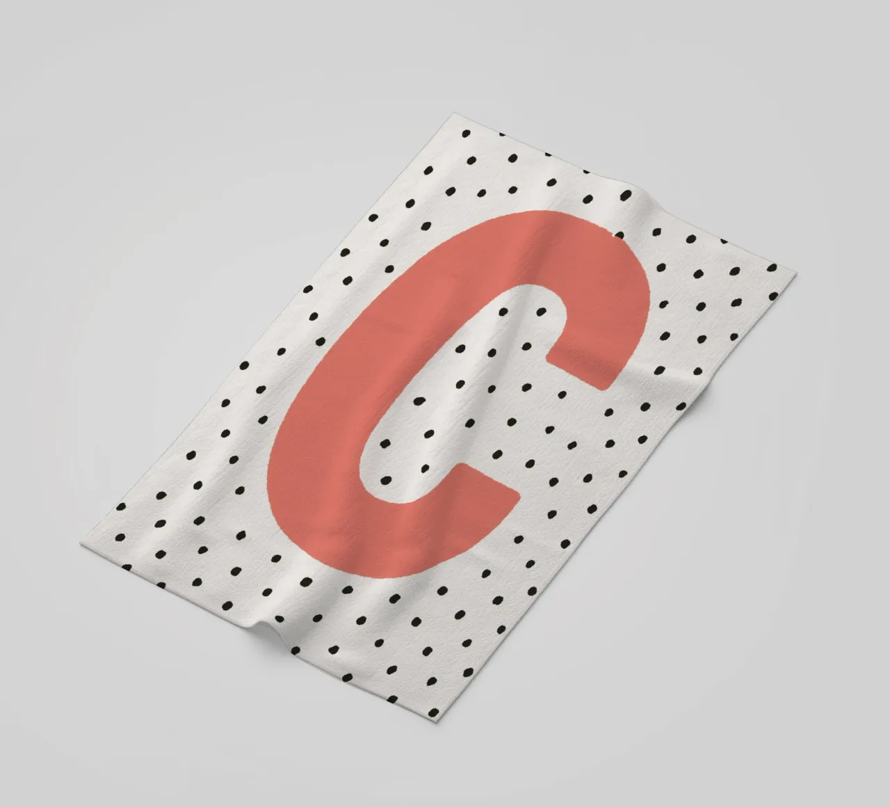 Lettre C avec points - Typographie Poster Design serviette de plage de KidzStudio