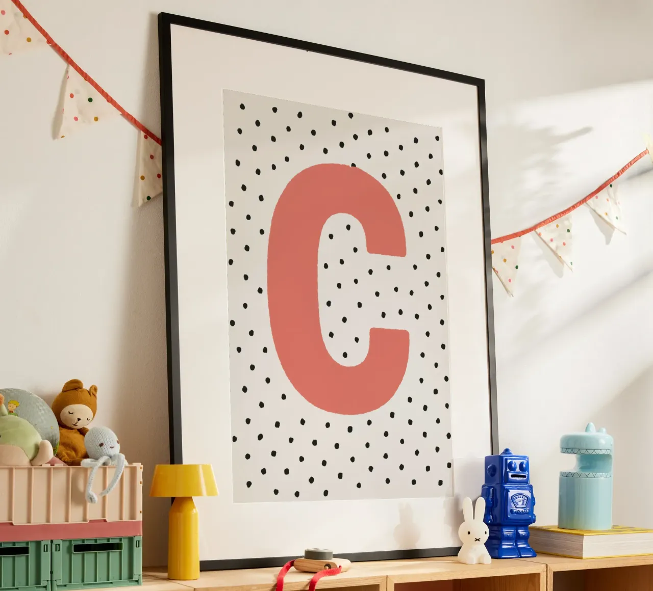 Lettera C con punti - Poster design tipografico carta hahnemühle da KidzStudio