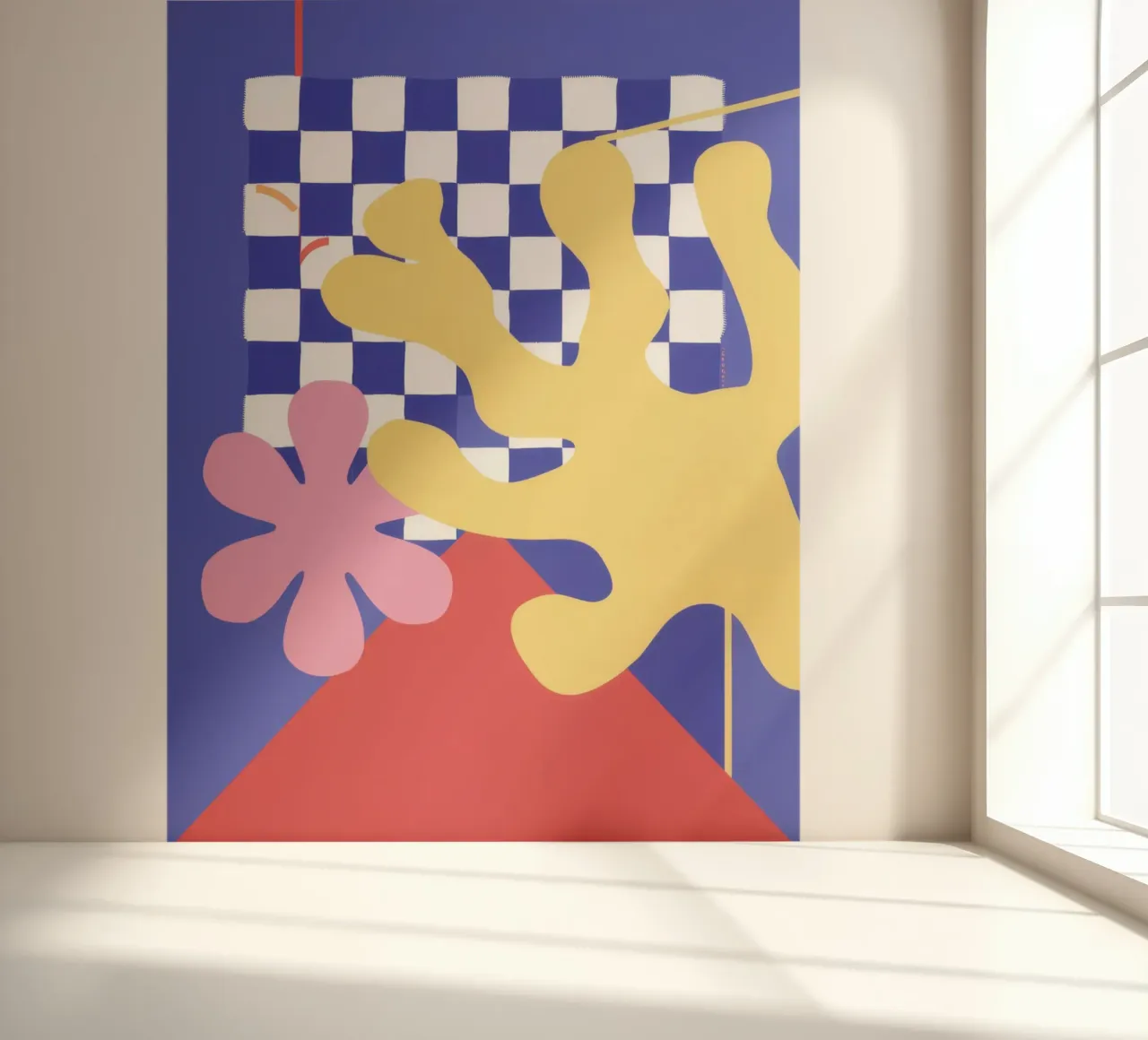 Flor de damero papel para pared de Bring Haven