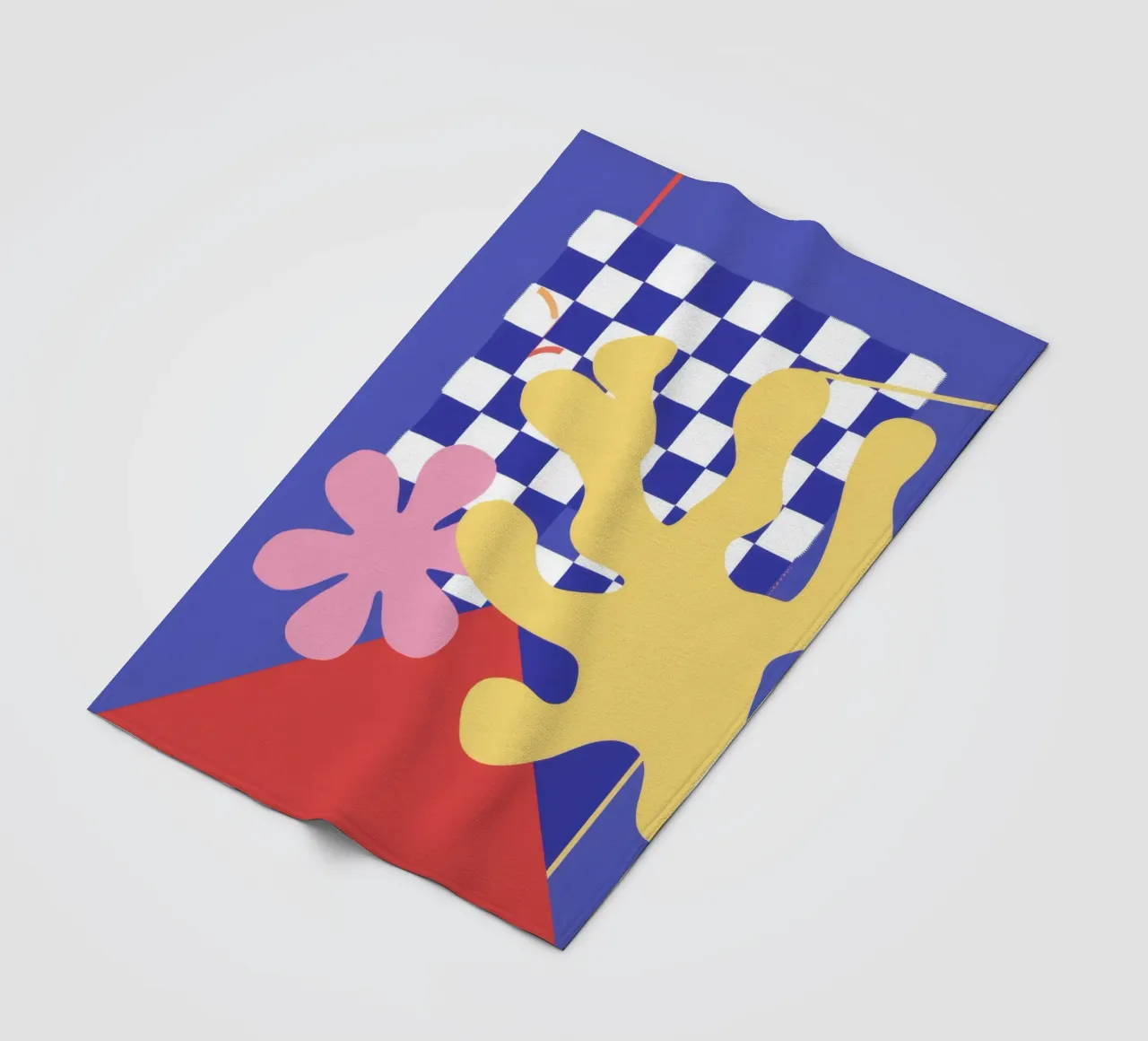 Playful Checkerboard Bloom fleece blanket by Bring Haven