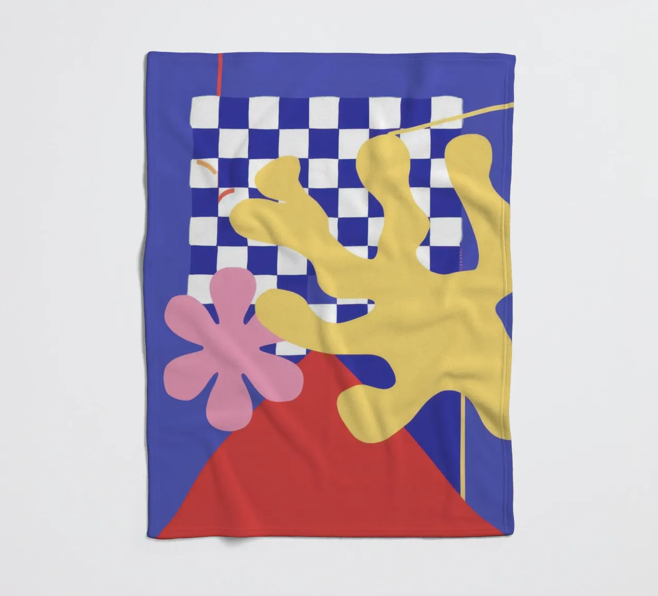 Playful Checkerboard Bloom fleece blanket by Bring Haven