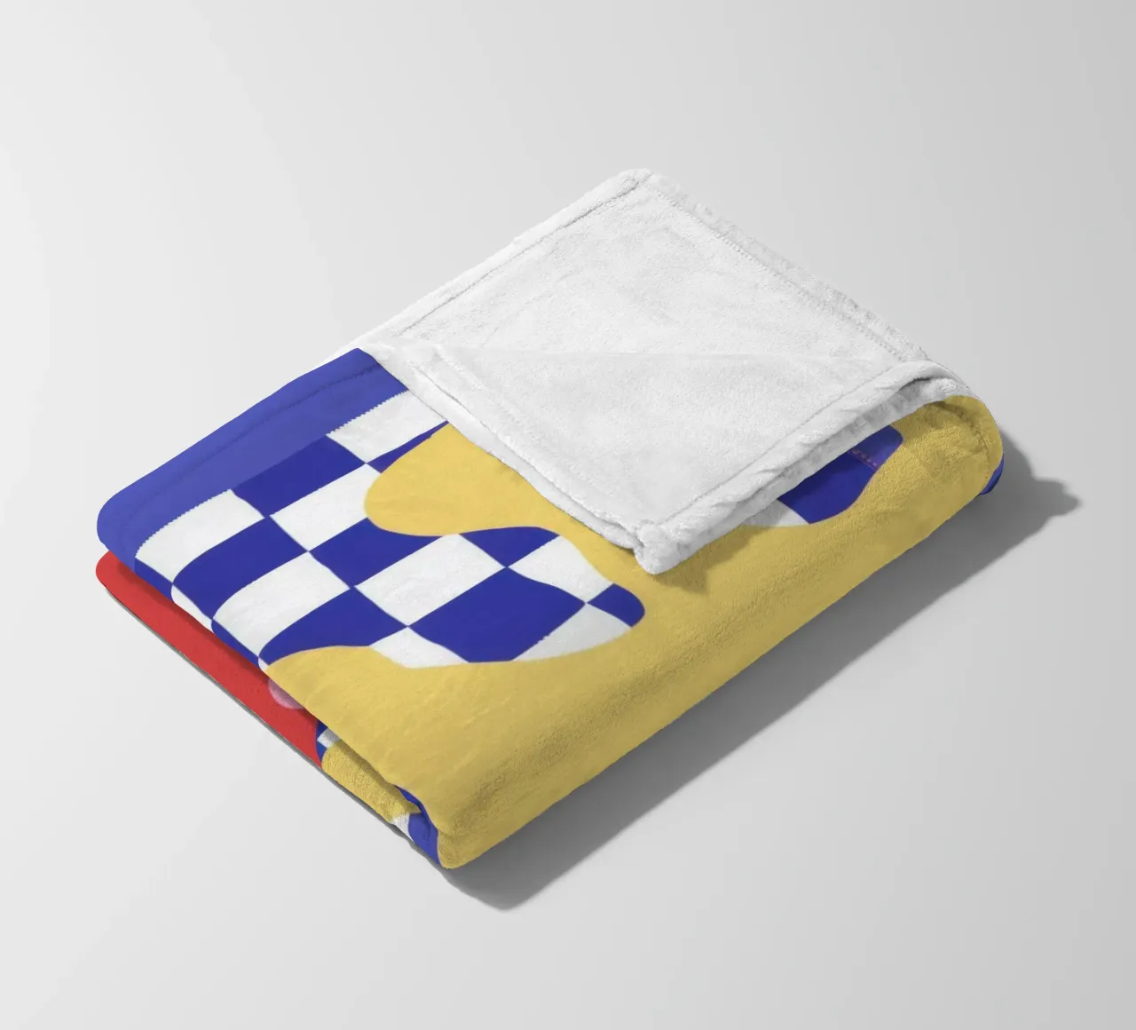 Playful Checkerboard Bloom fleece blanket by Bring Haven