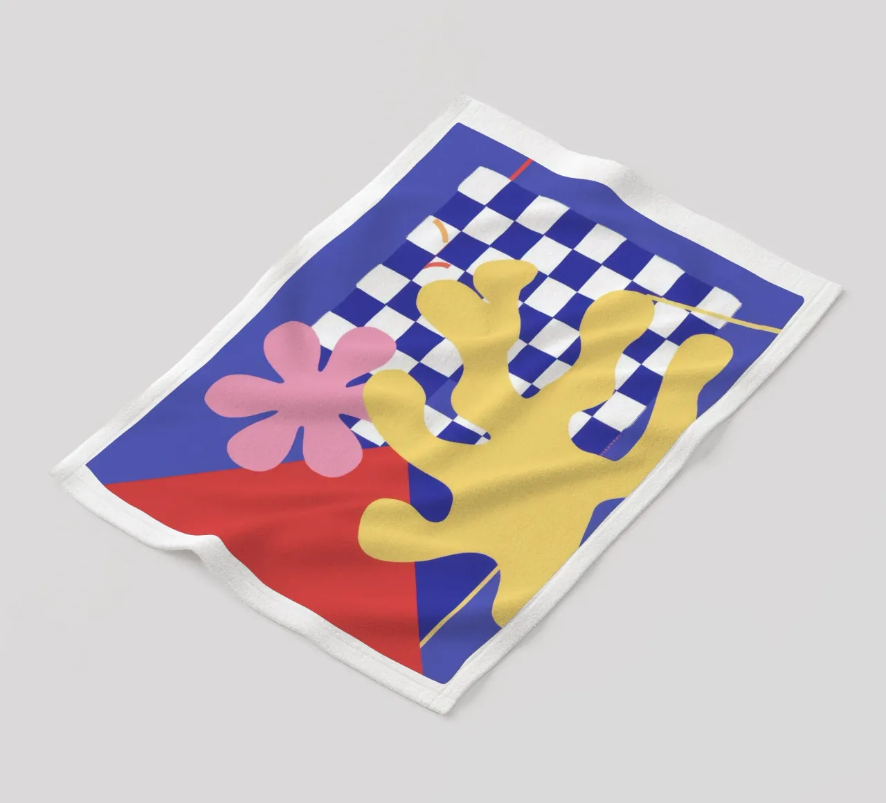 Playful Checkerboard Bloom fleece blanket by Bring Haven