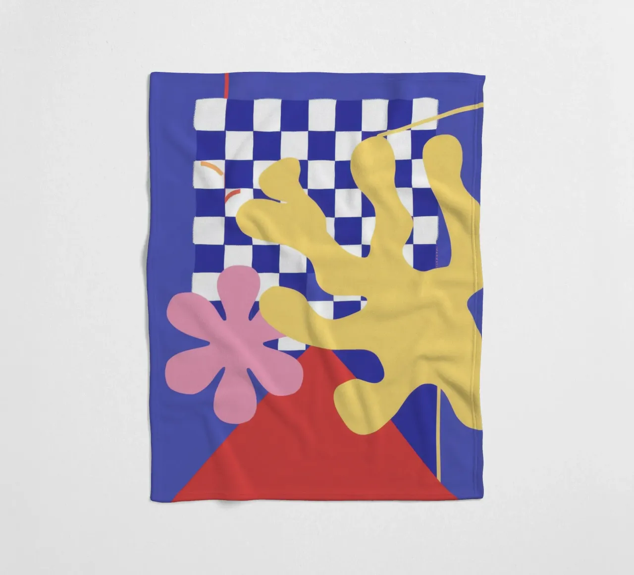 Playful Checkerboard Bloom fleece blanket by Bring Haven