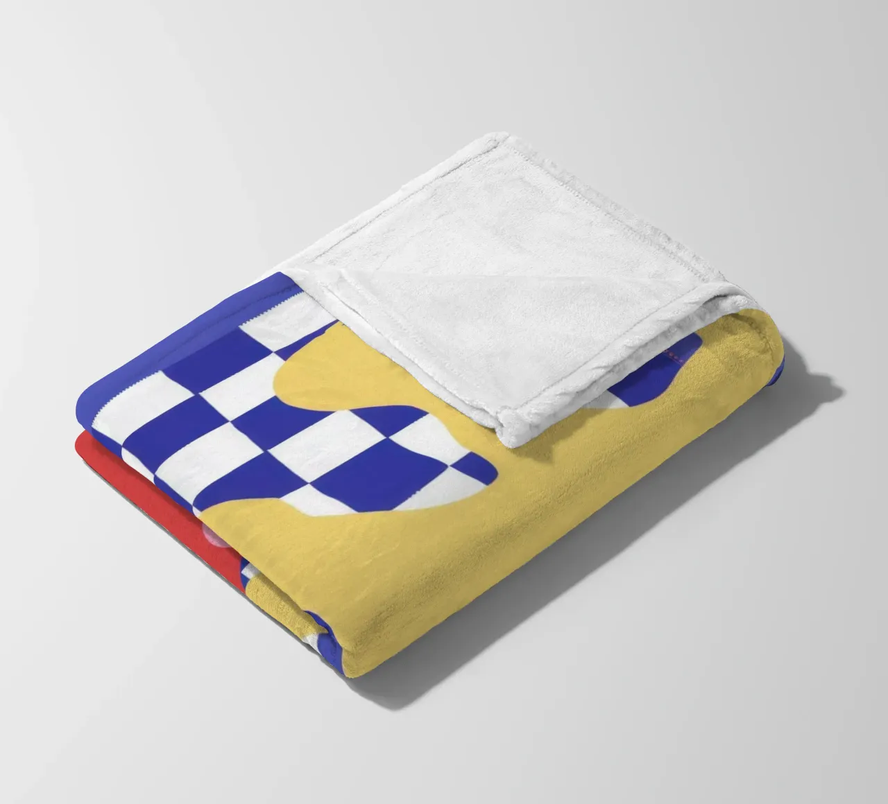 Playful Checkerboard Bloom fleece blanket by Bring Haven