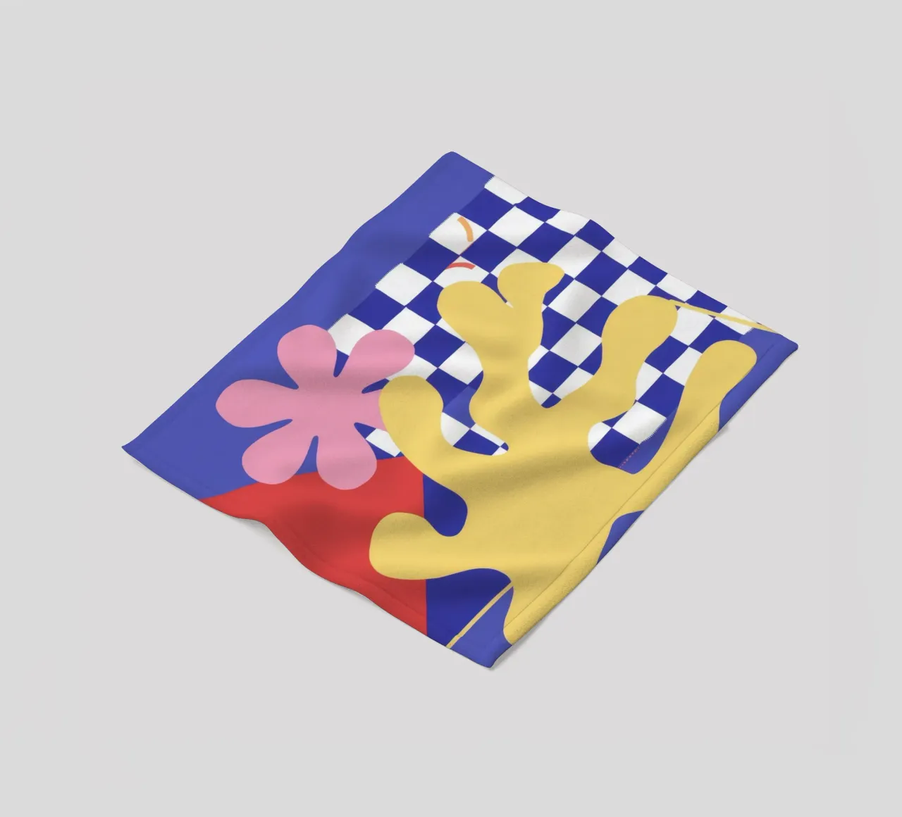 Playful Checkerboard Bloom fleece blanket by Bring Haven