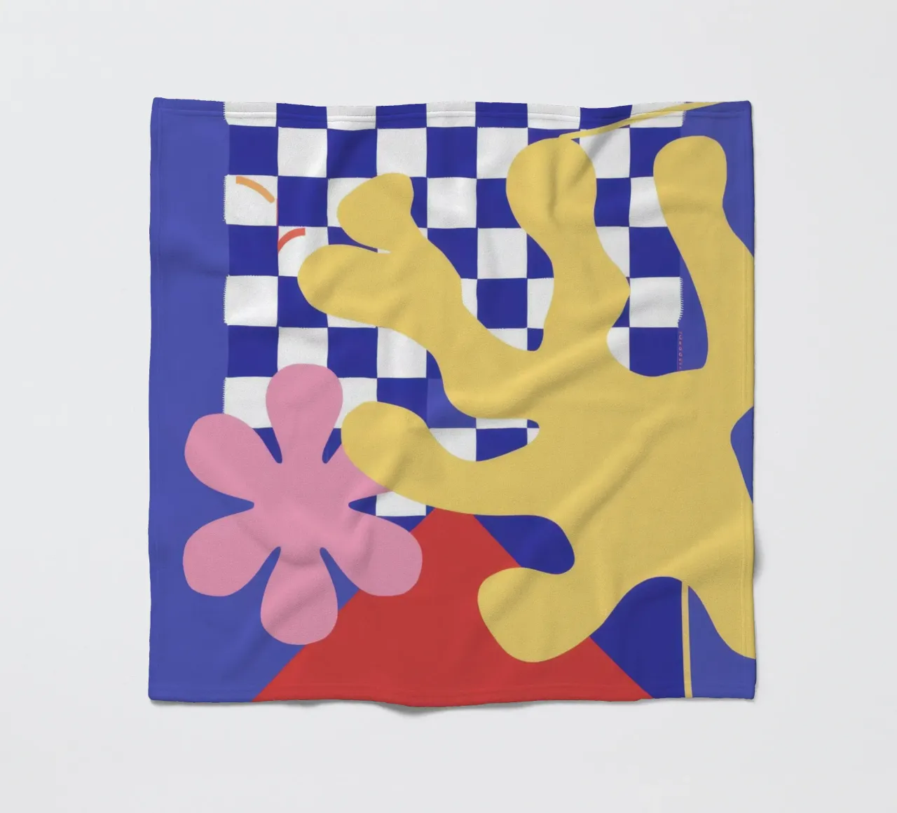 Playful Checkerboard Bloom fleece blanket by Bring Haven