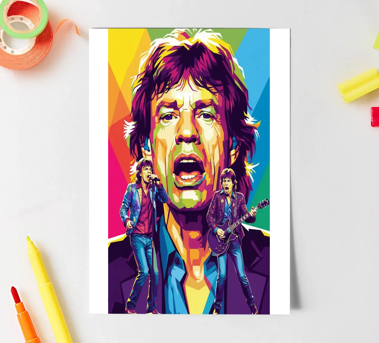 Mick Jagger performance (1) foglio adesivo da Hantamrata