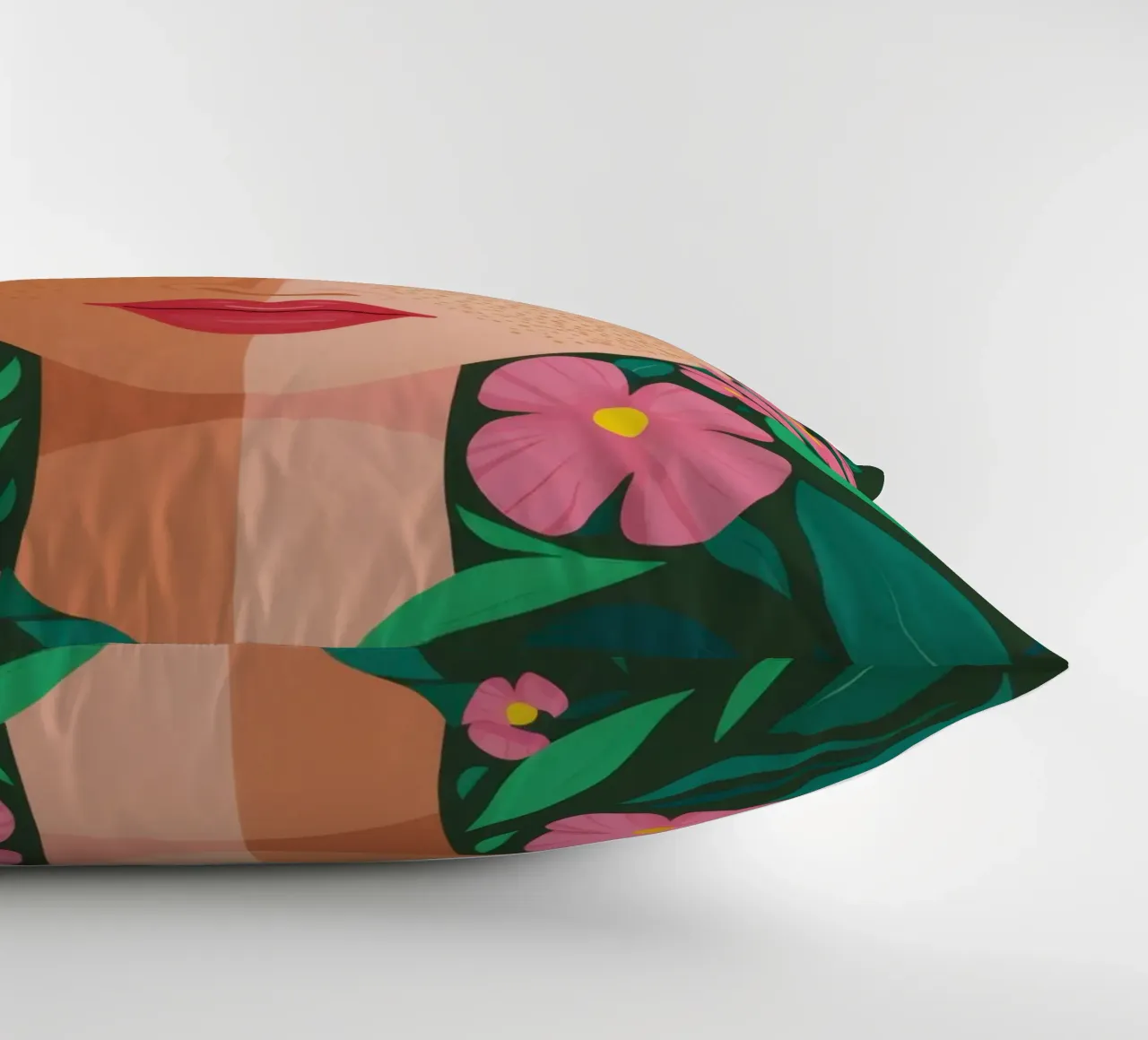 Fanciulla incoronata di fiori cuscino da Line Fable