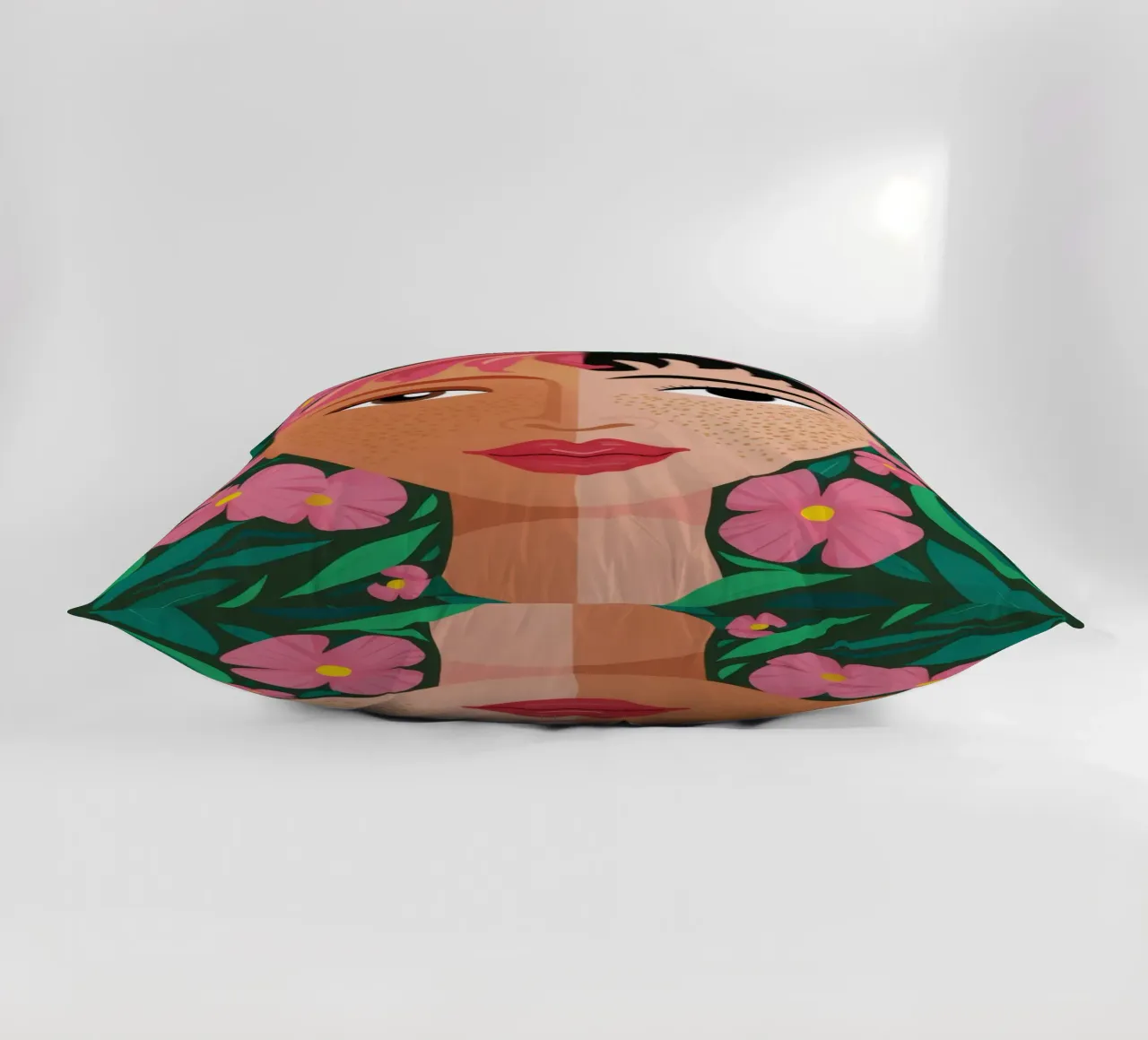 Fanciulla incoronata di fiori cuscino da Line Fable