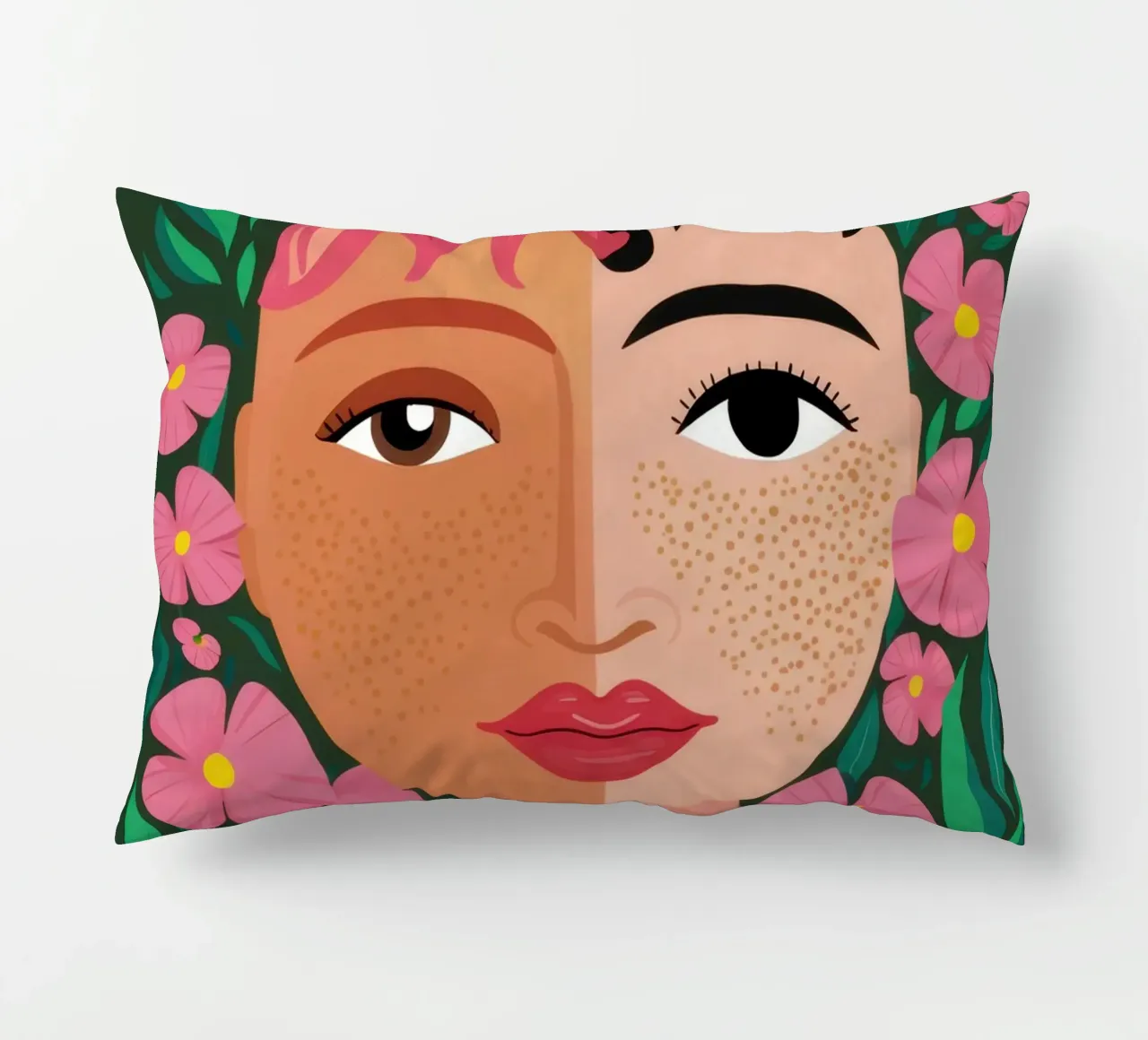 Fanciulla incoronata di fiori cuscino da Line Fable