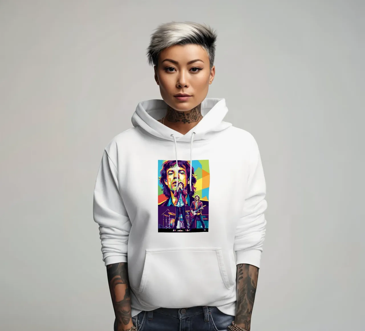 Mick Jagger performance (2) felpa con cappuccio da Hantamrata