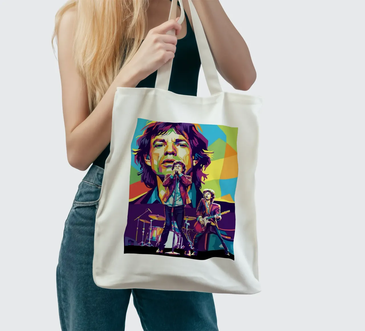 Mick Jagger performance (2) borsa in juta da Hantamrata