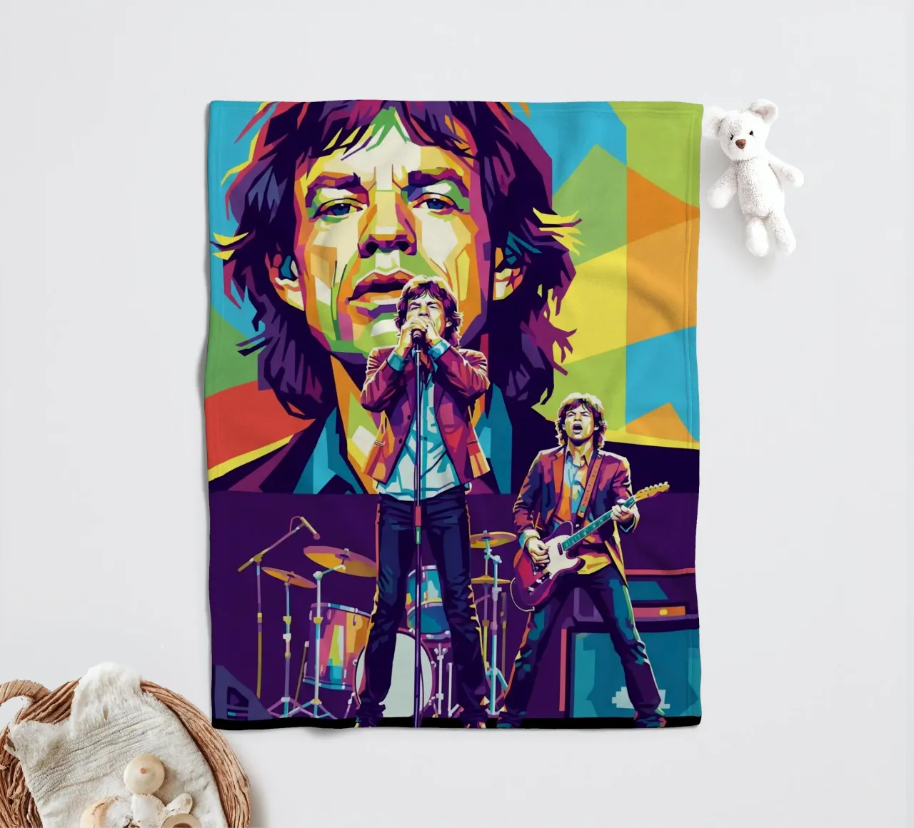 Mick Jagger performance (2) coperta in pile da Hantamrata