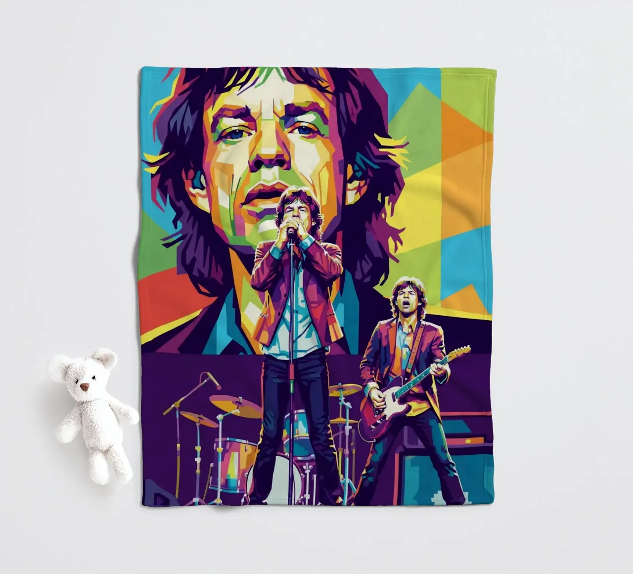 Mick Jagger performance (2) coperta in pile da Hantamrata