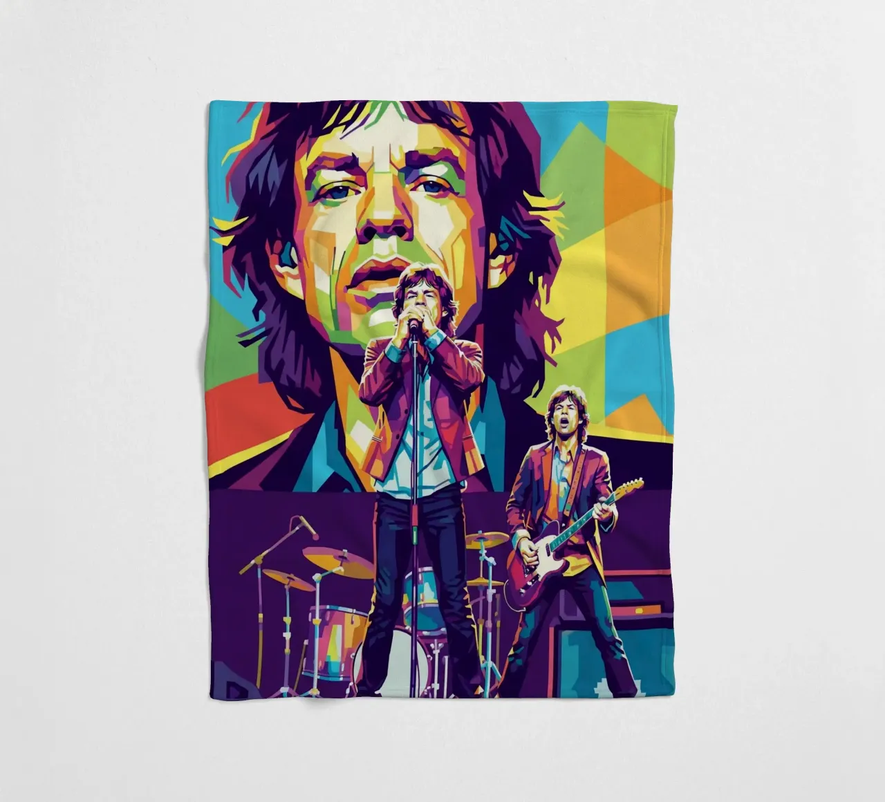 Mick Jagger performance (2) coperta in pile da Hantamrata