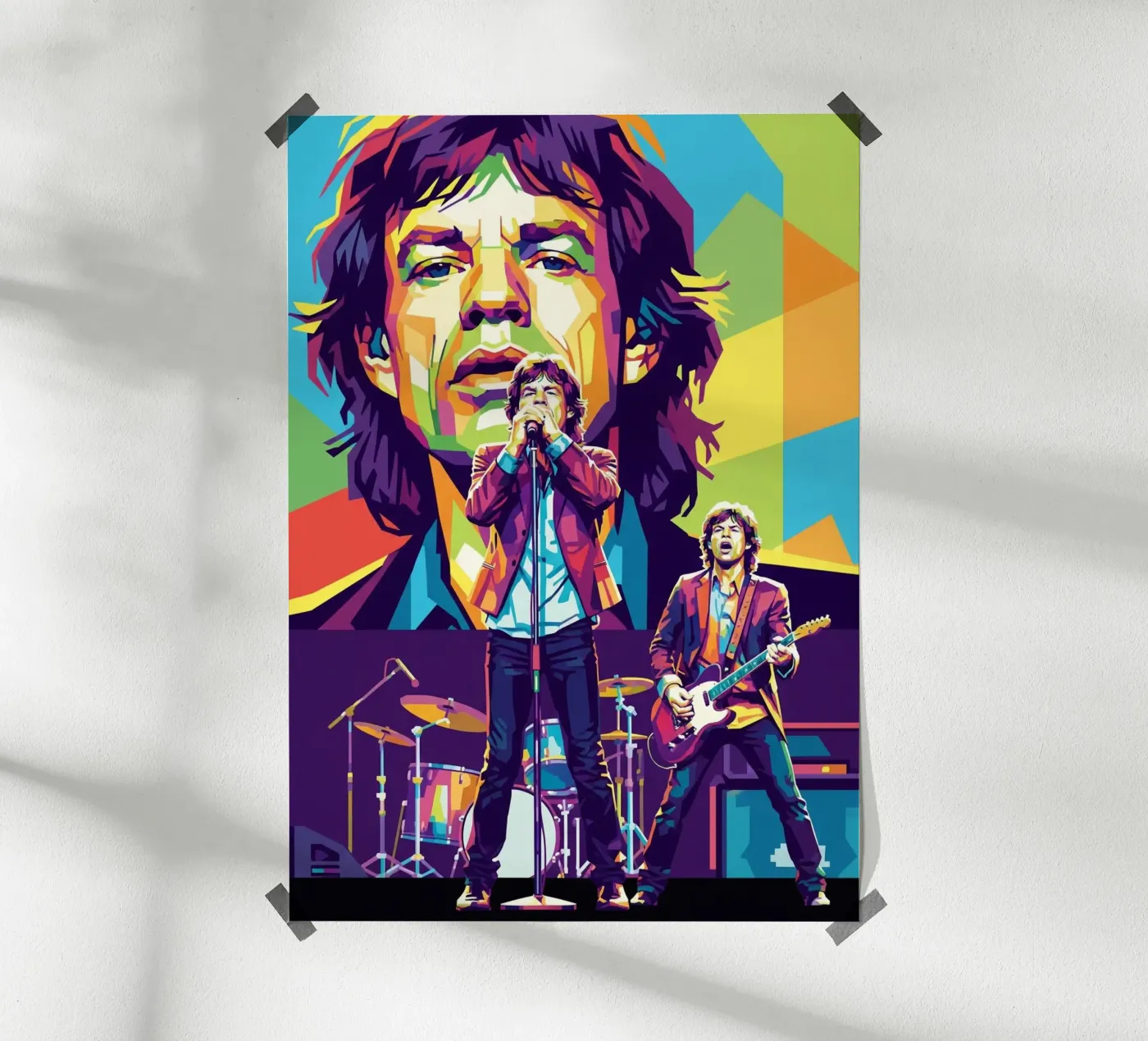 Mick Jagger performance (2) poster by Hantamrata