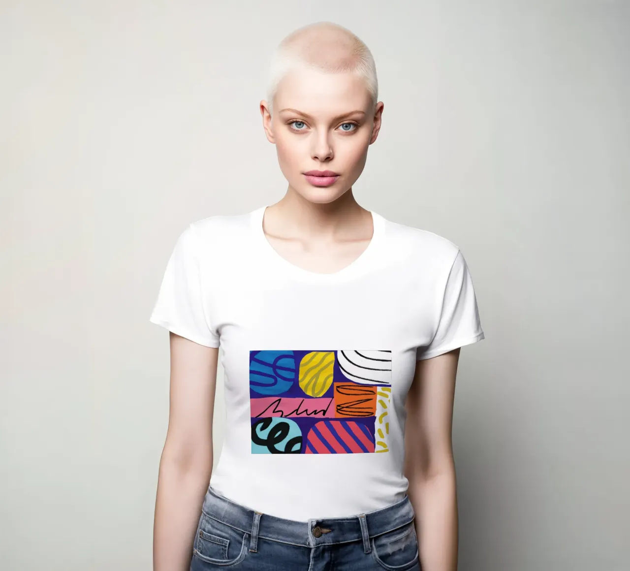 Energetic Scribble Abstract women's fitted t-shirt by Bring Haven