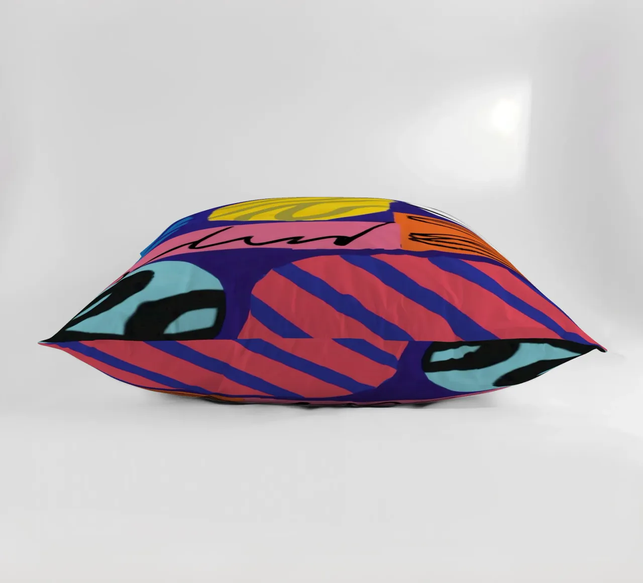 Energetic Scribble Abstract decorative cushion by Bring Haven