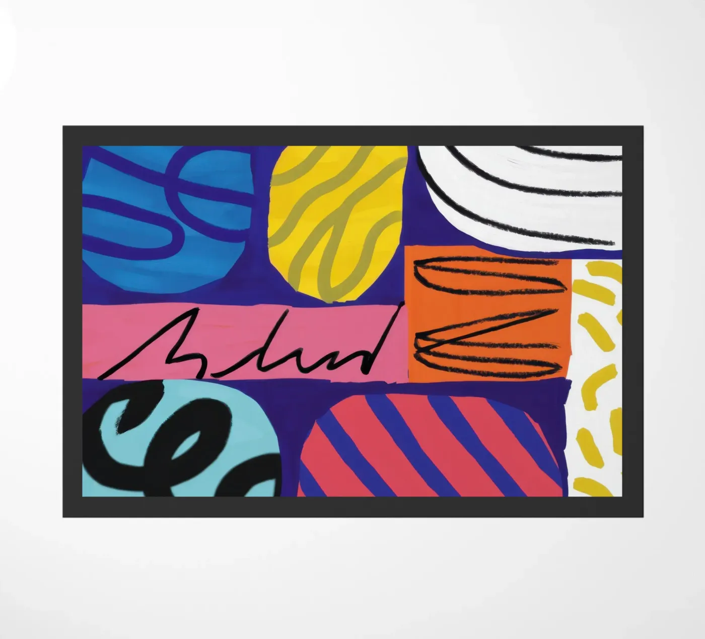 Energetic Scribble Abstract doormat by Bring Haven
