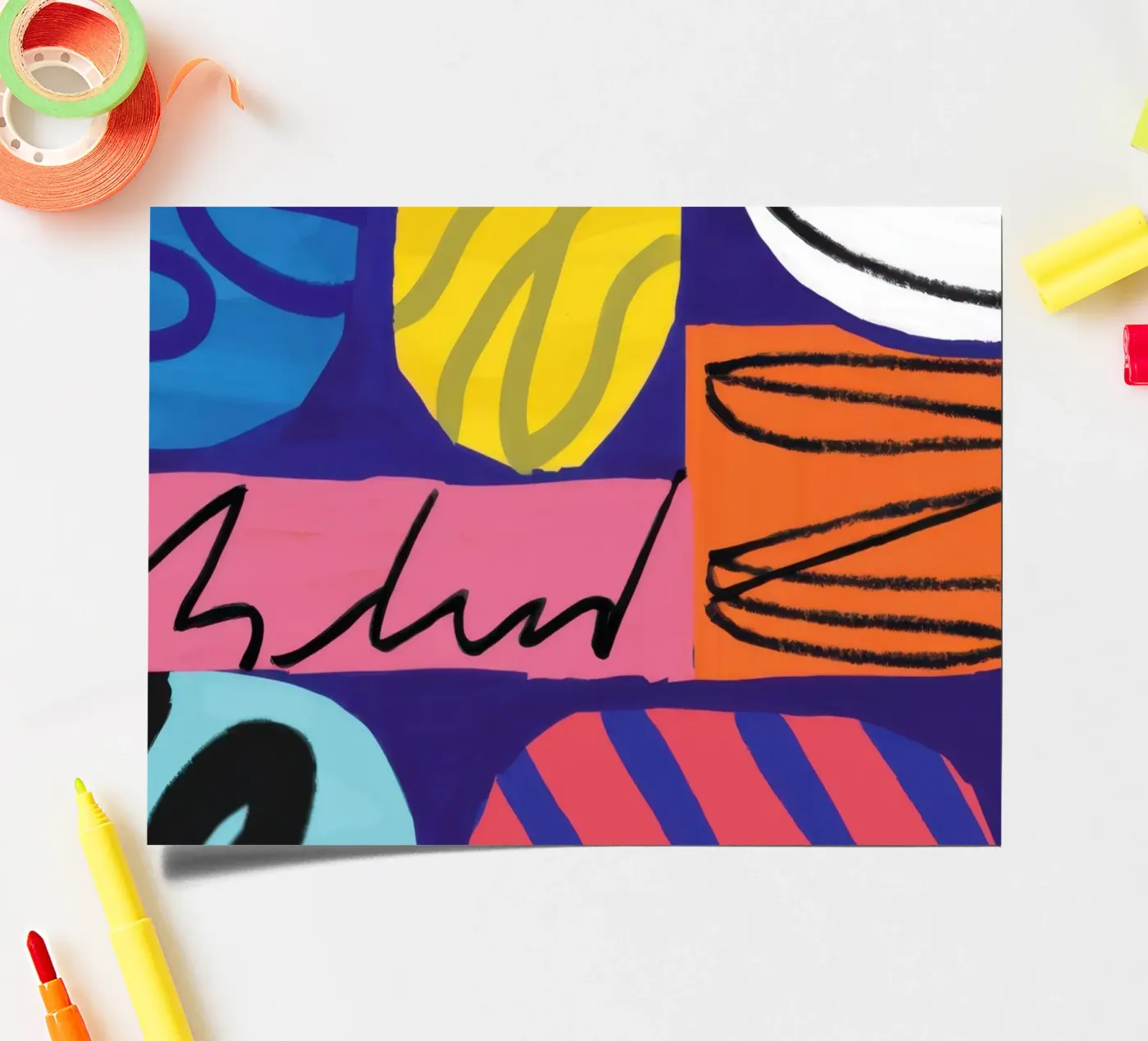 Energetic Scribble Abstract sticker sheet by Bring Haven