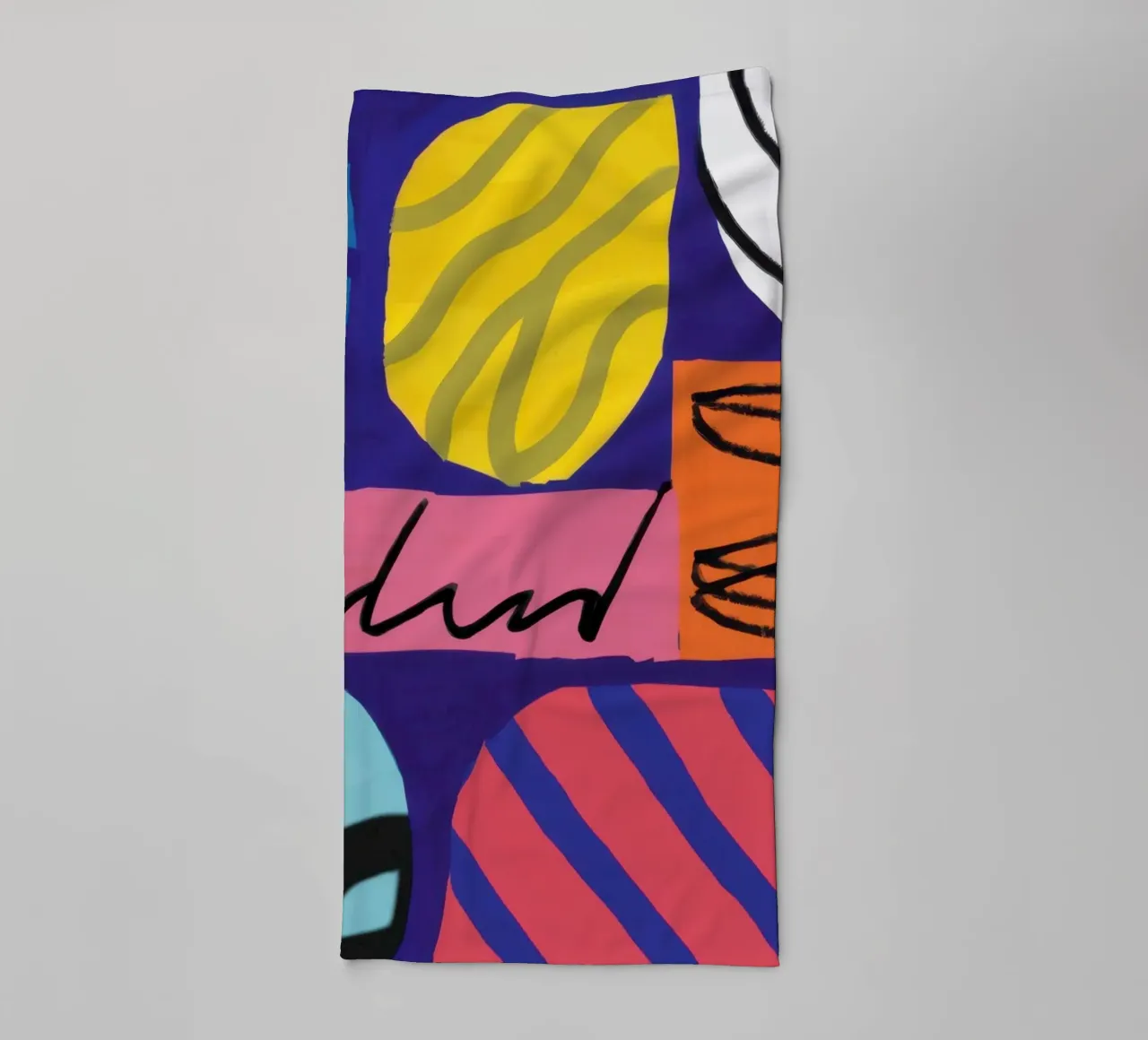 Energetic Scribble Abstract towel by Bring Haven