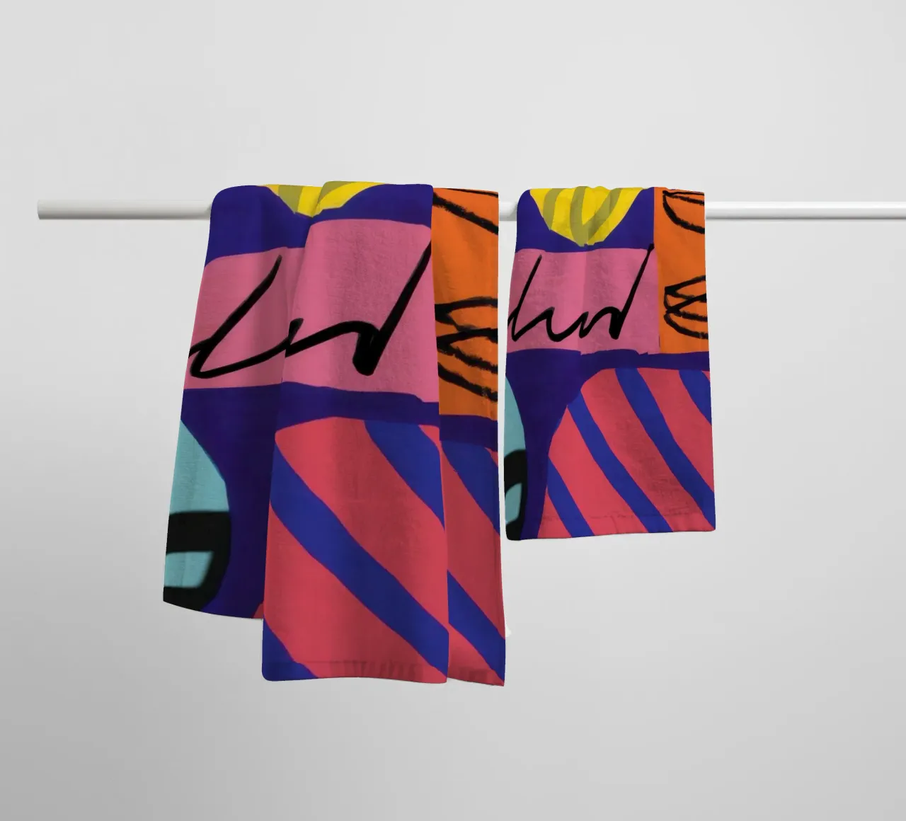 Energetic Scribble Abstract towel by Bring Haven