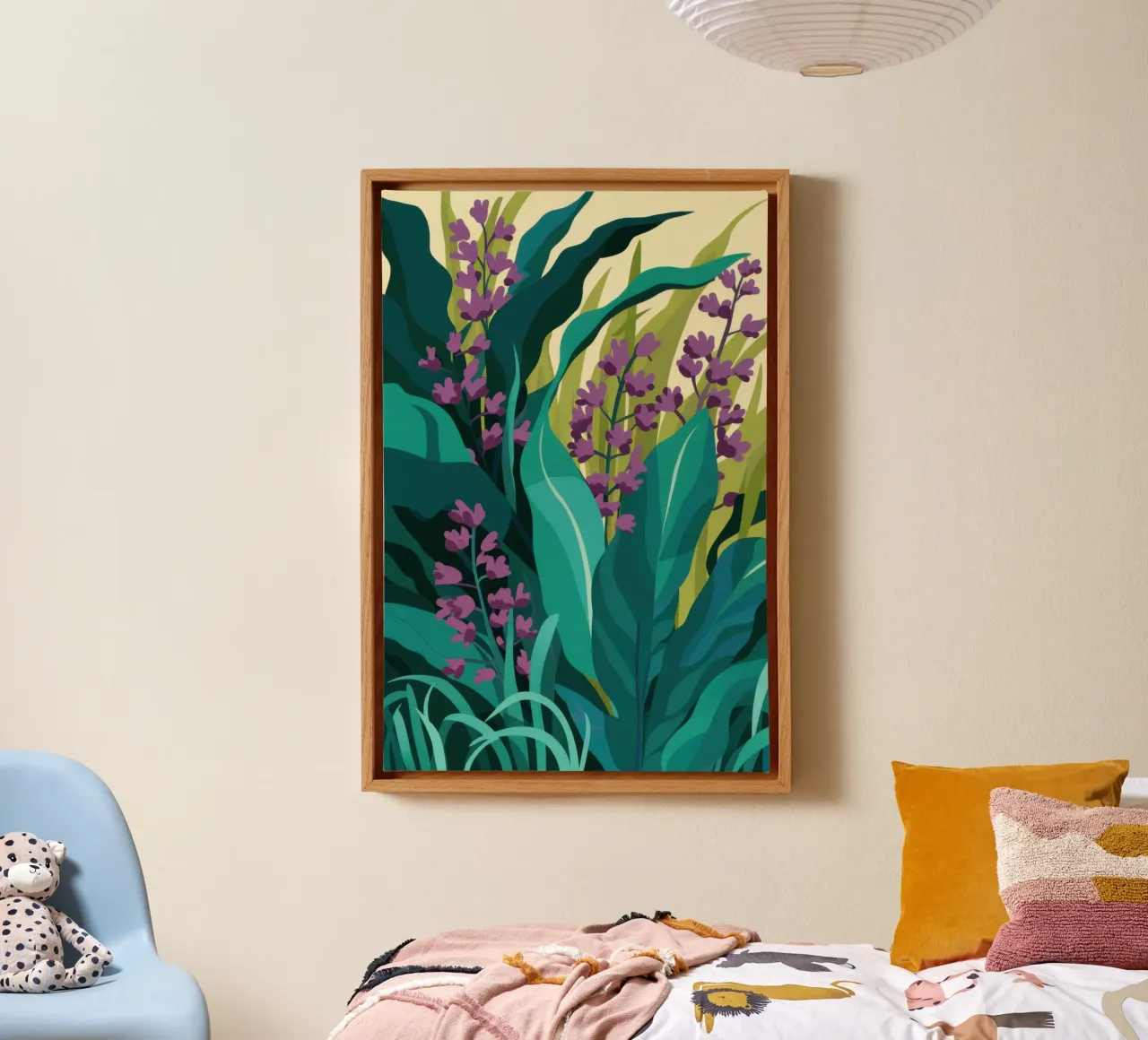 Impressionistisch lavendelveld canvas met Baklijst van Line Fable
