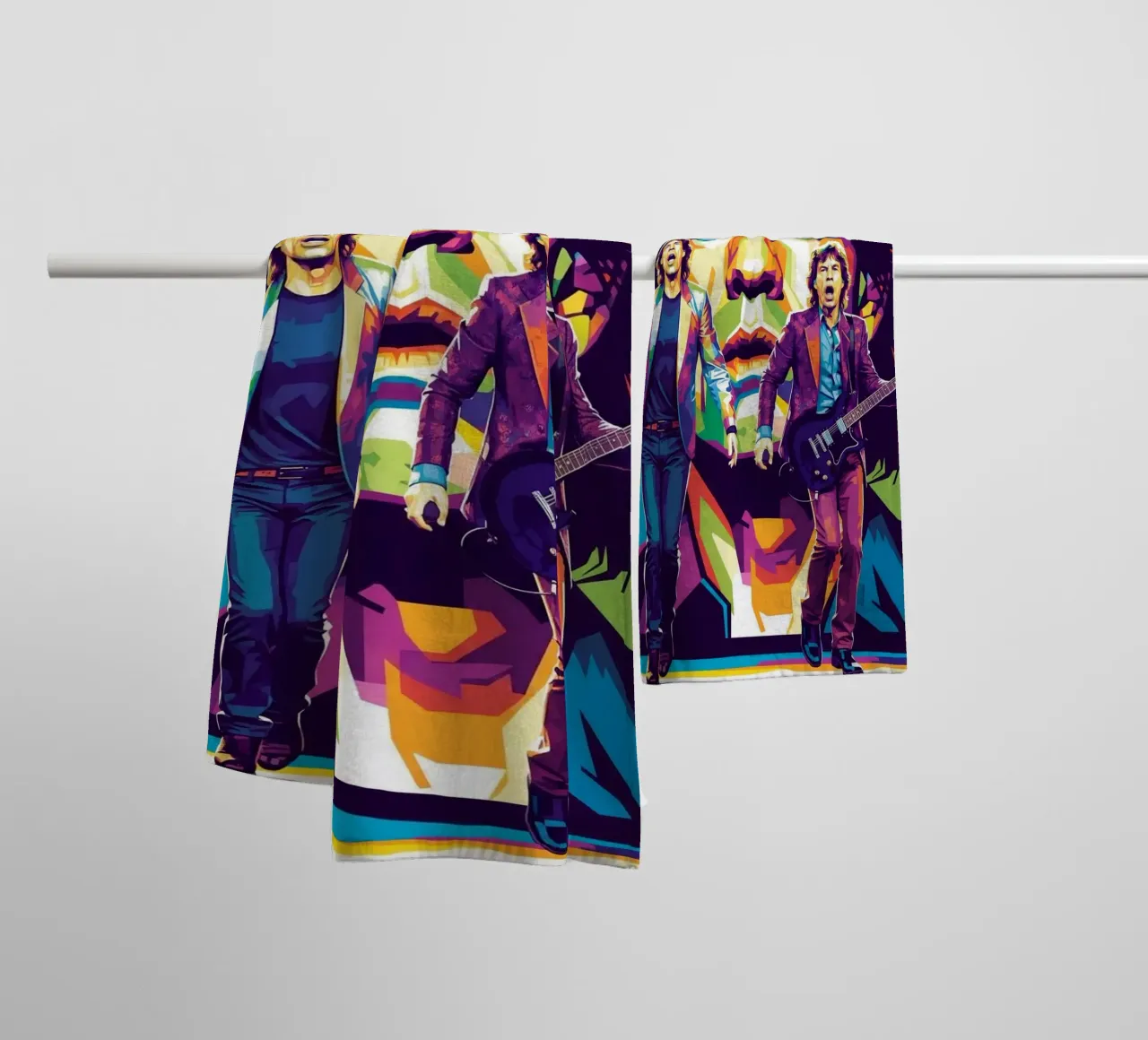 Mick Jagger performance (3) badhanddoek van Hantamrata