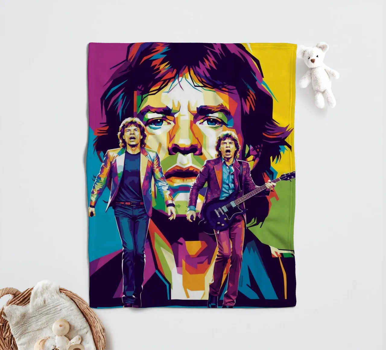 Mick Jagger performance (3) coperta in pile da Hantamrata