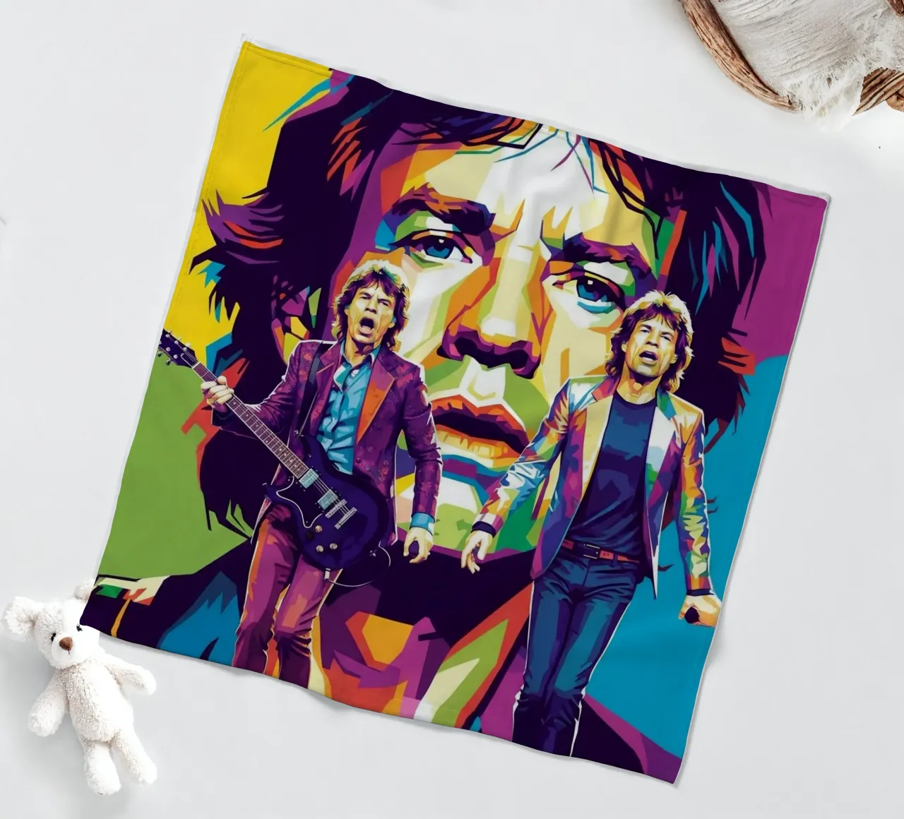 Mick Jagger performance (3) coperta in pile da Hantamrata