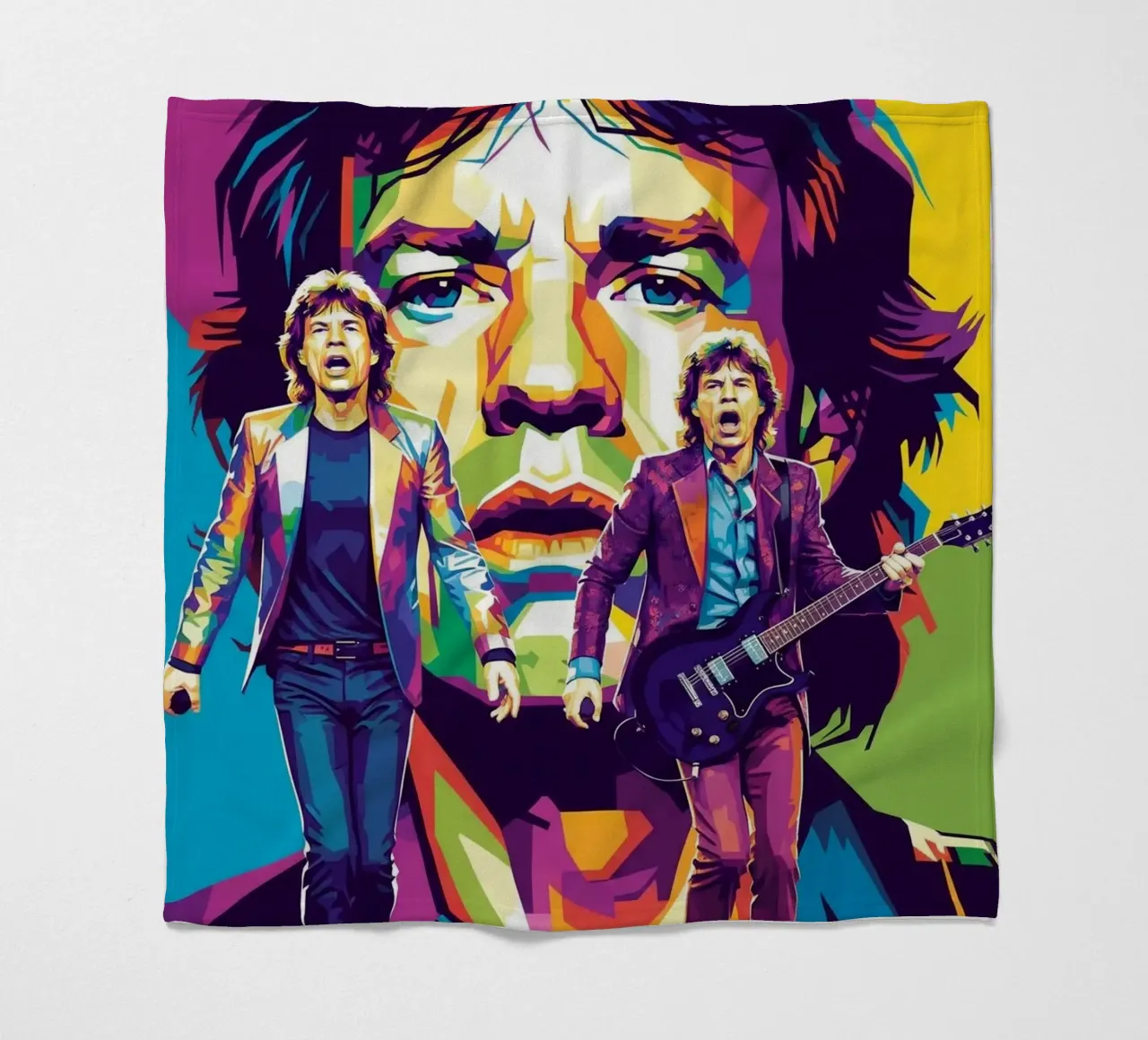 Mick Jagger performance (3) coperta in pile da Hantamrata