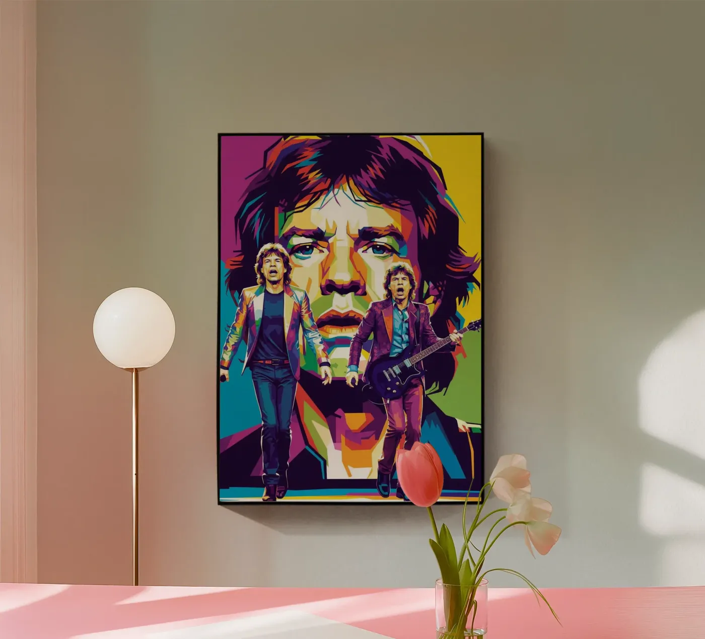 Mick Jagger performance (3) acryl van Hantamrata